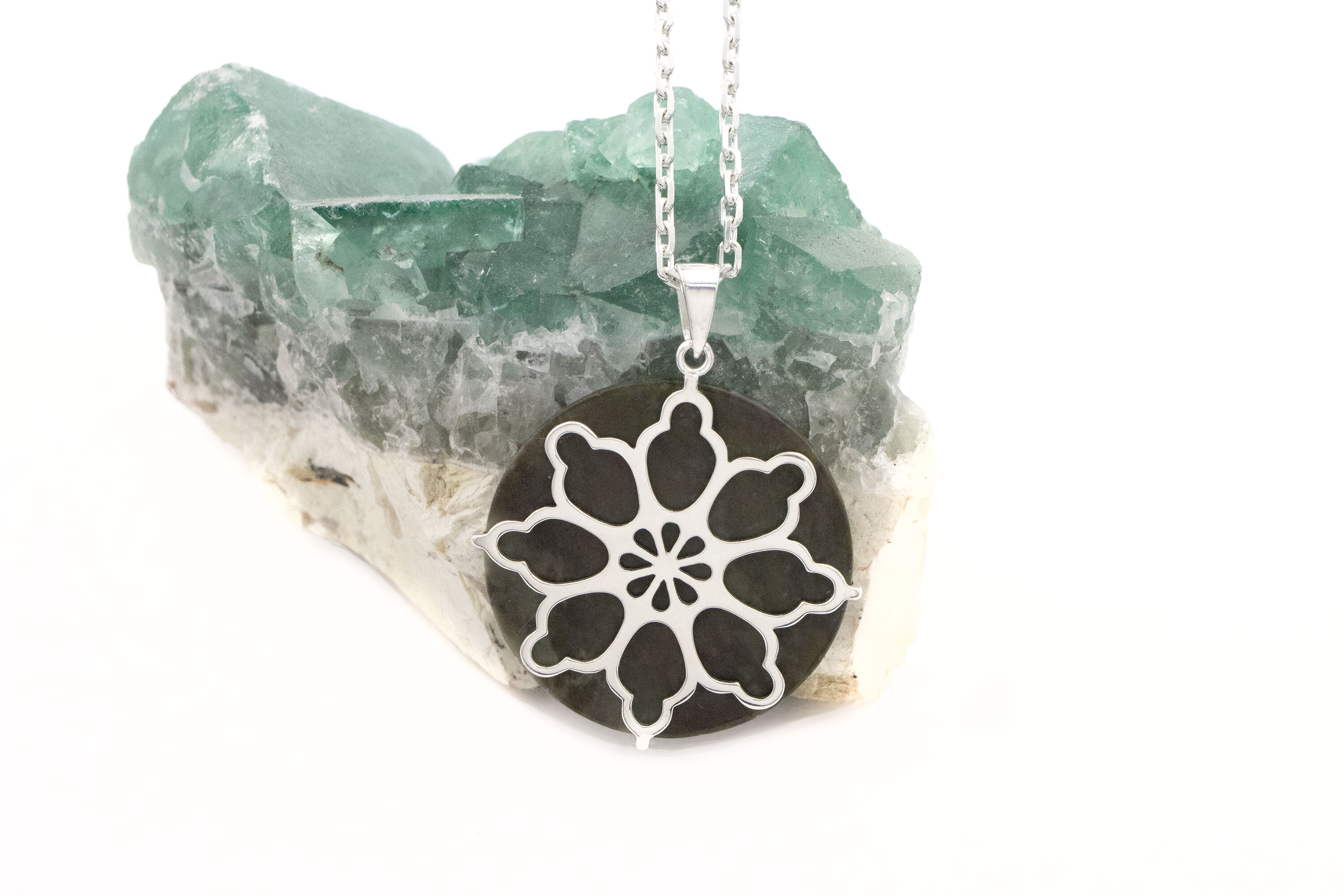 Irish Sterling Silver Connemara Marble & Celtic Knot Gift Set For Women