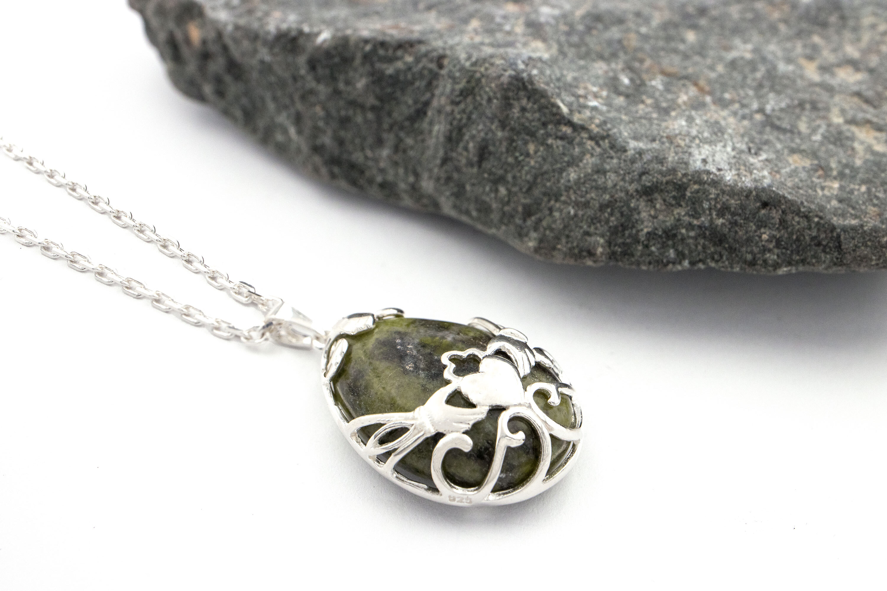 Womens Sterling Silver Connemara Marble Gift Set