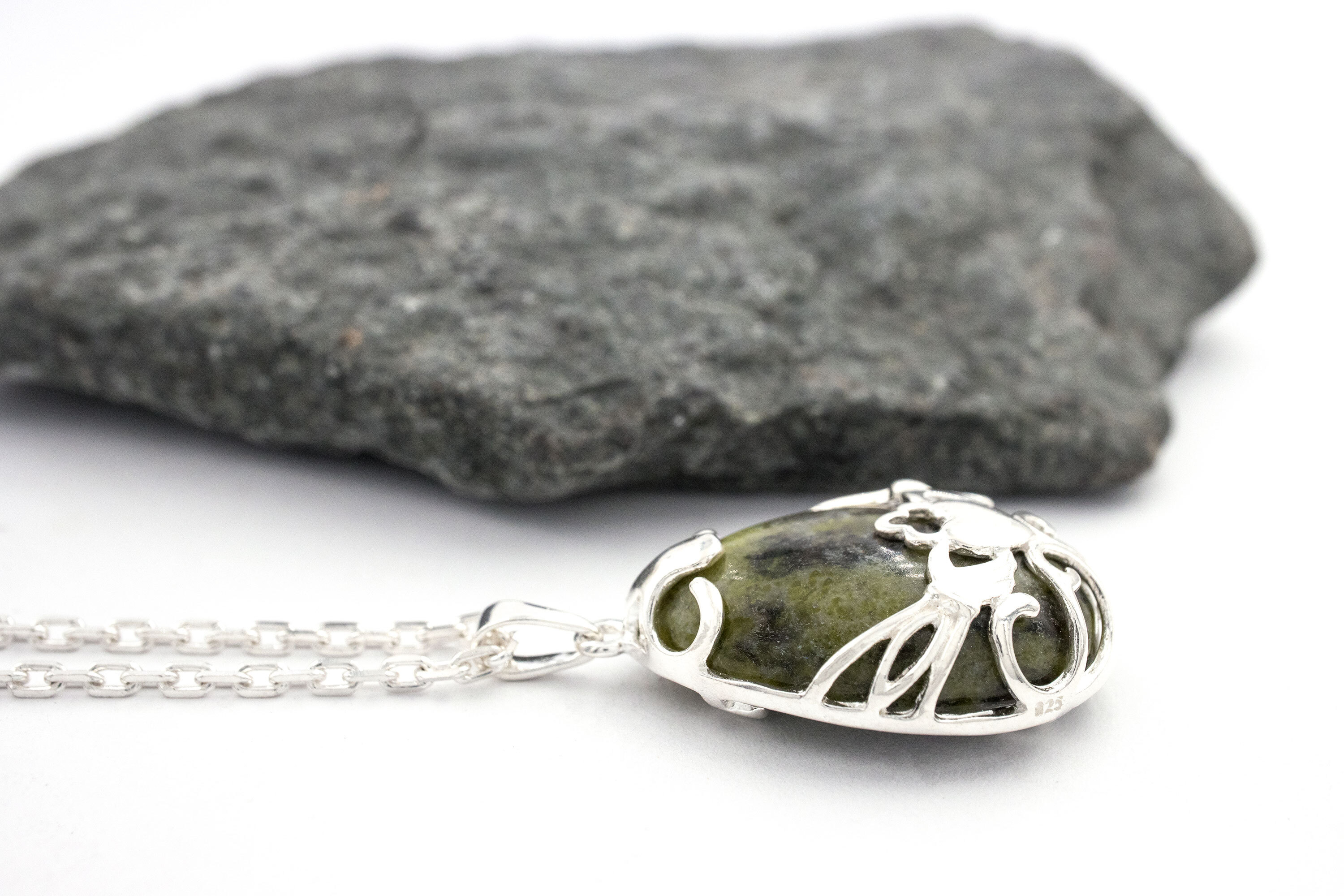Genuine Sterling Silver Connemara Marble Gift Set For Women