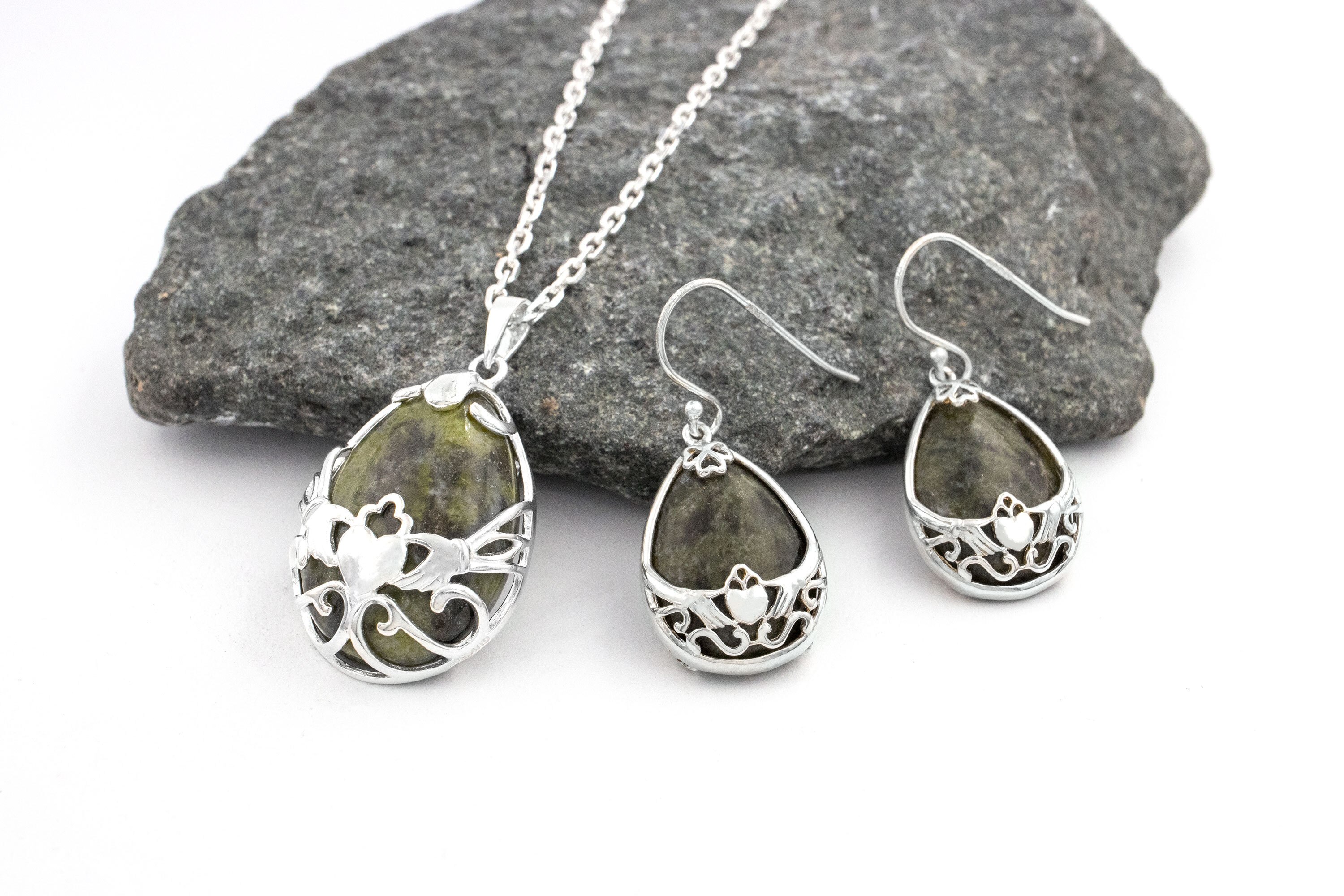 Womens Connemara Marble Gift Set in Sterling Silver