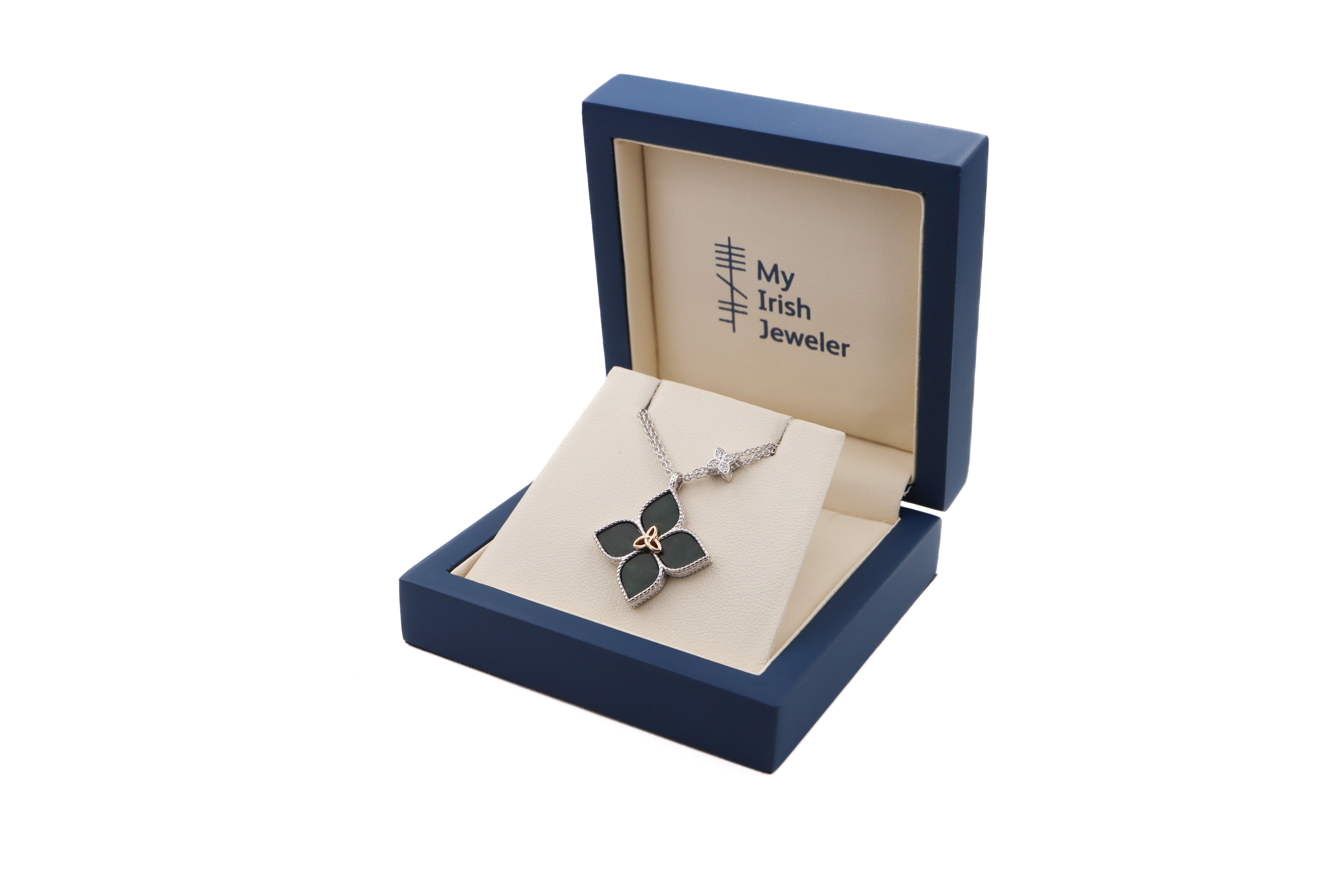 Irish Sterling Silver Connemara Marble Necklace For Women With a Polished Finish. In Luxury Packaging.