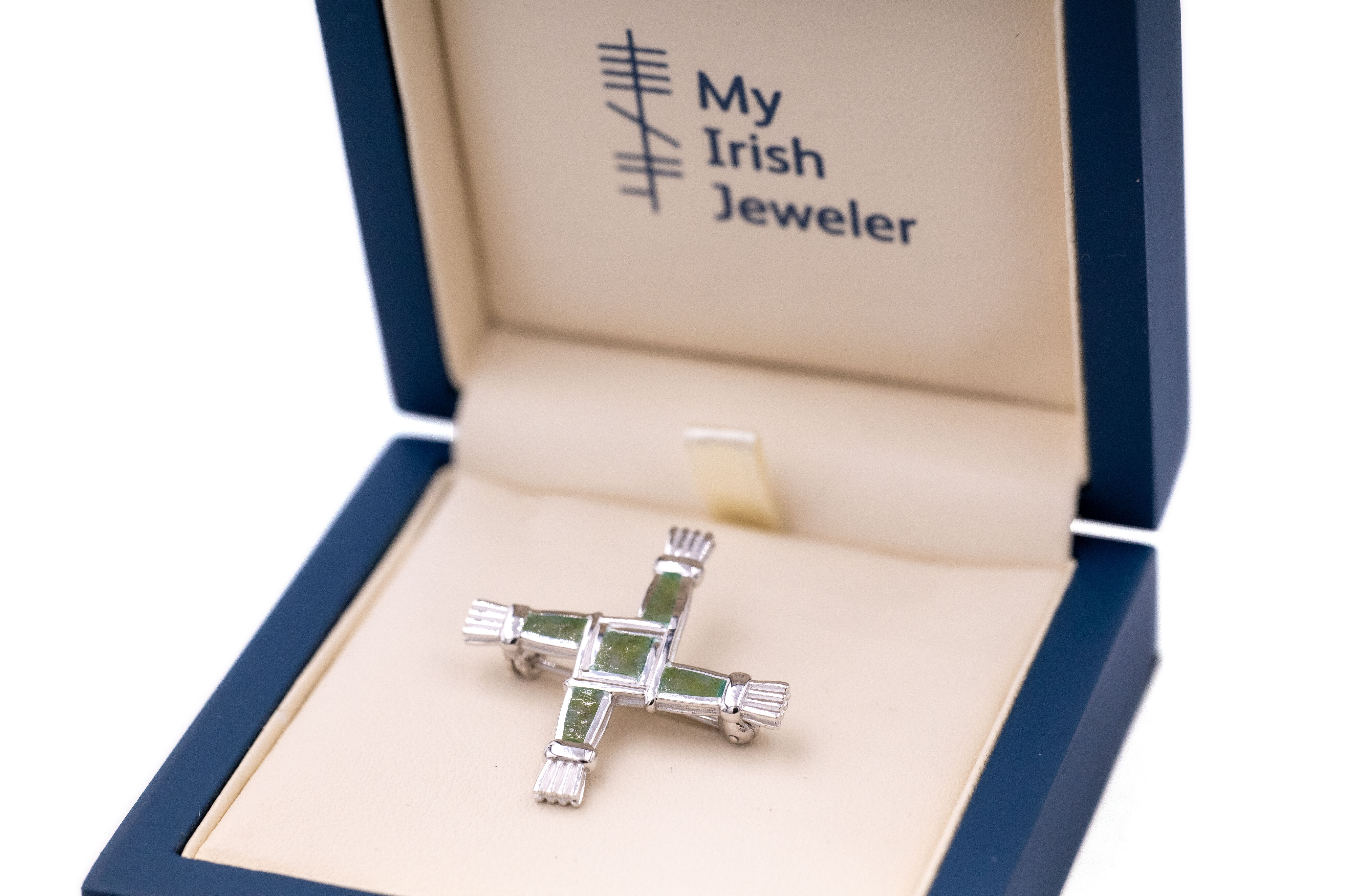 Womens Polished Sterling Silver St Brigids Cross Gift Set. In Luxury Packaging.