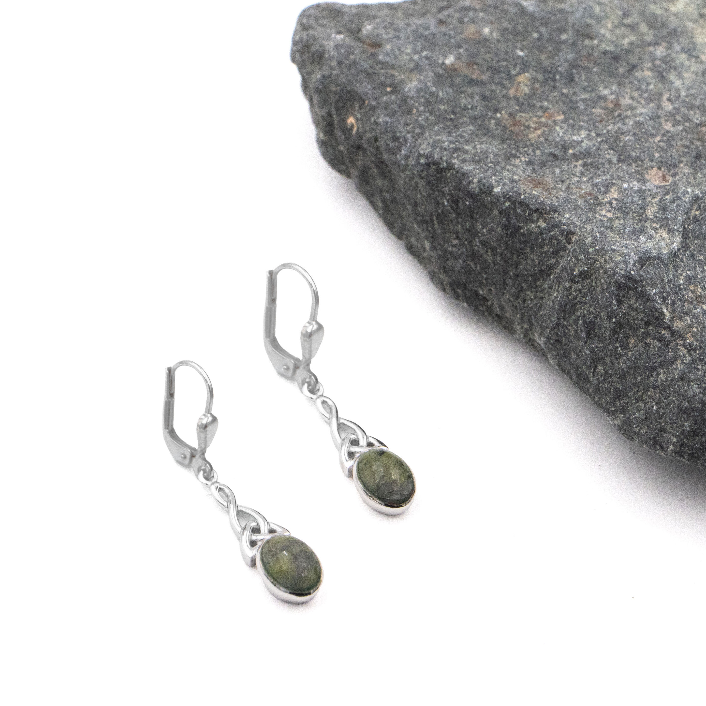 Connemara Marble Trinity Knot Earrings