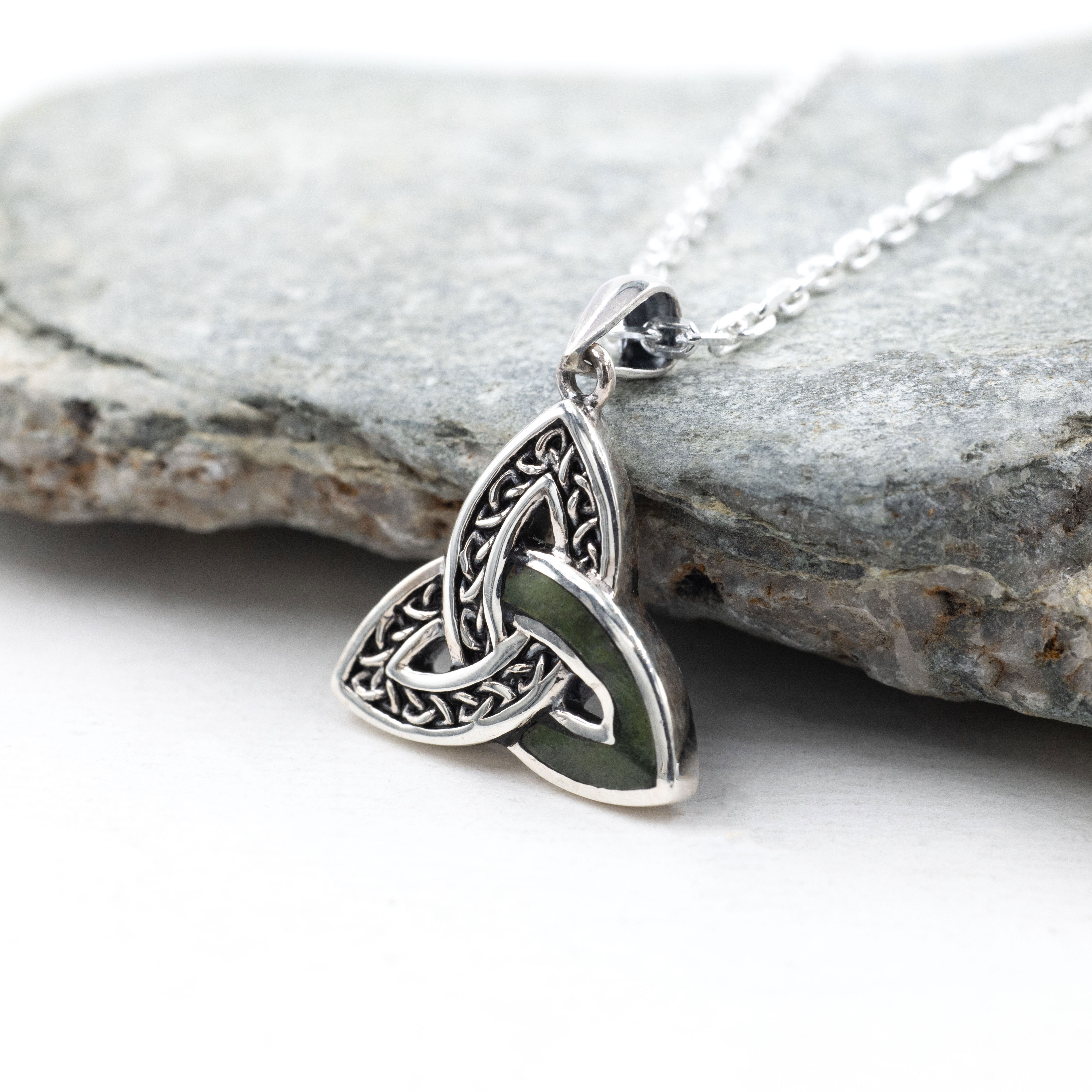 Connemara Marble Trinity Oxidised Necklace