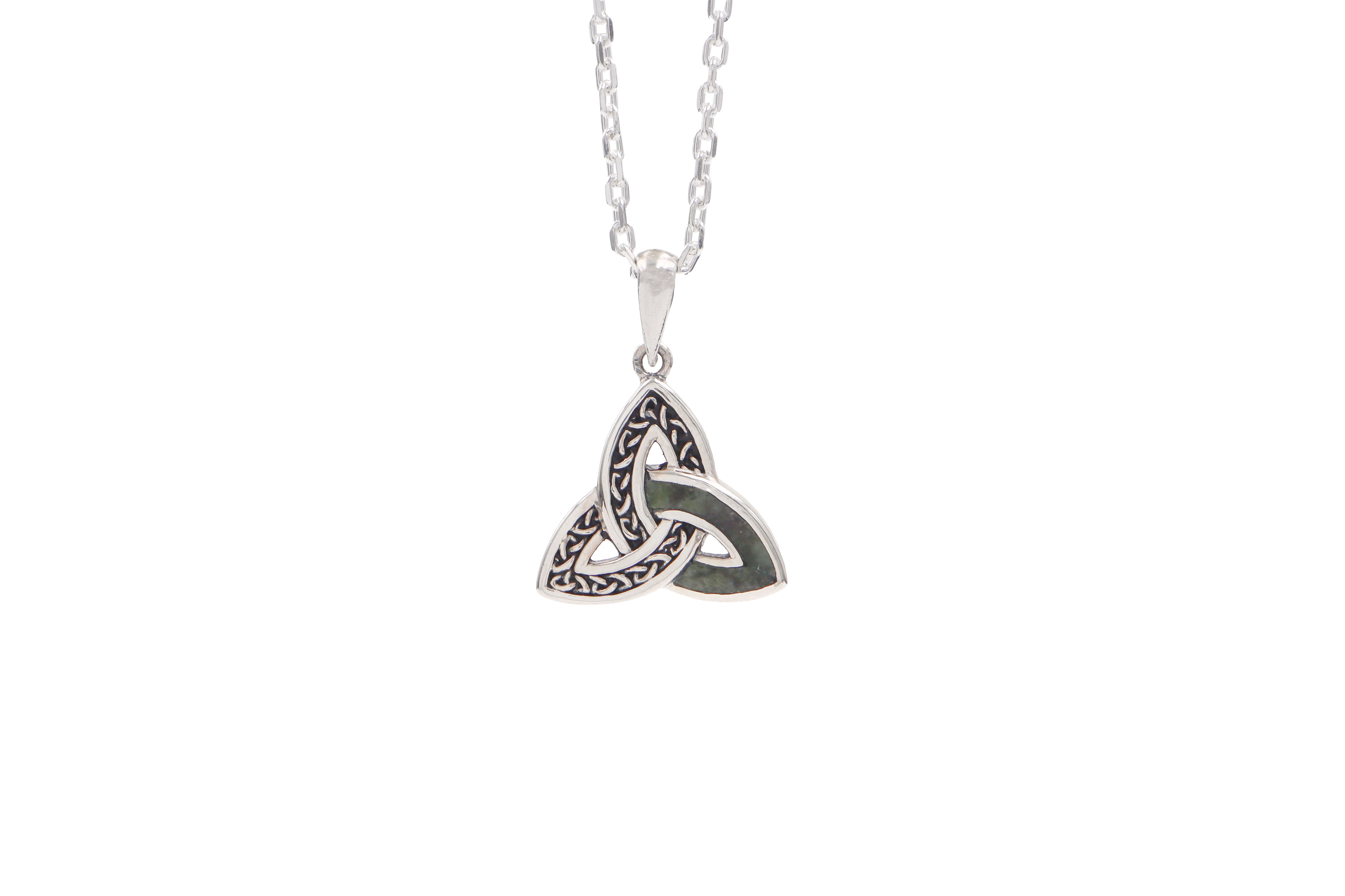 Authentic Sterling Silver Connemara Marble Necklace For Women With a Oxidised Finish