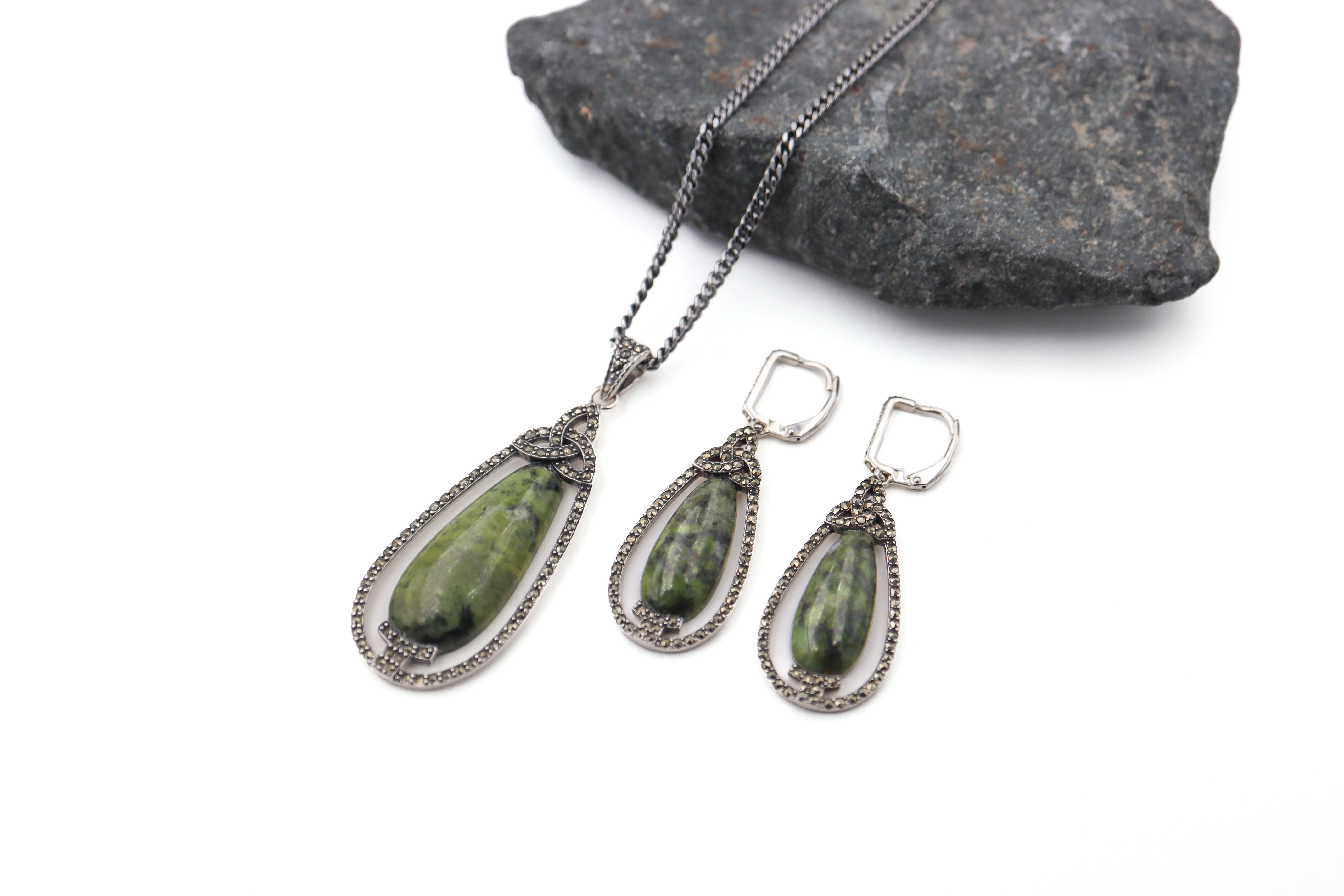 Attractive Sterling Silver Connemara Marble Necklace For Women