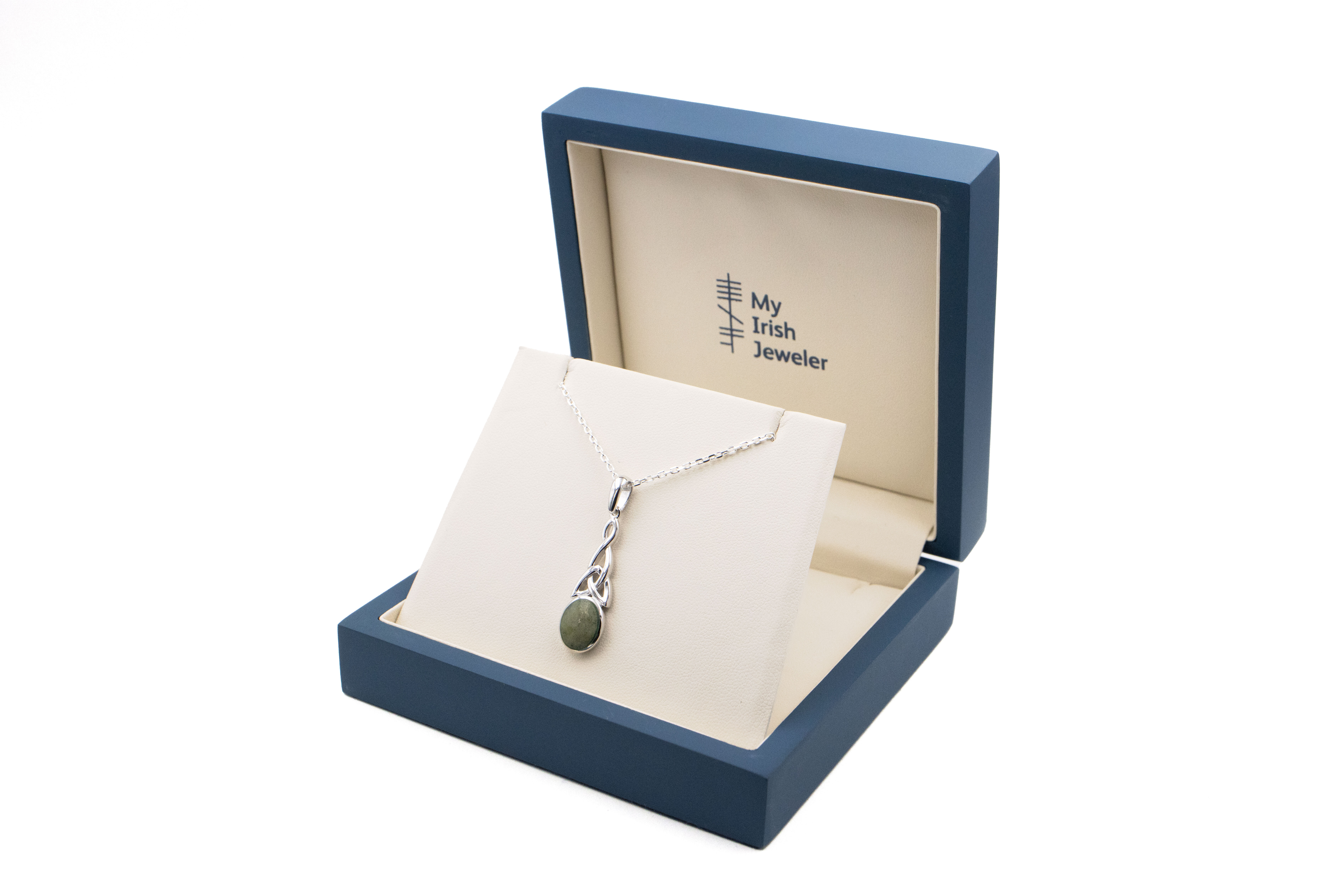 Irish Sterling Silver Trinity Knot Necklace For Women. In Luxury Packaging.
