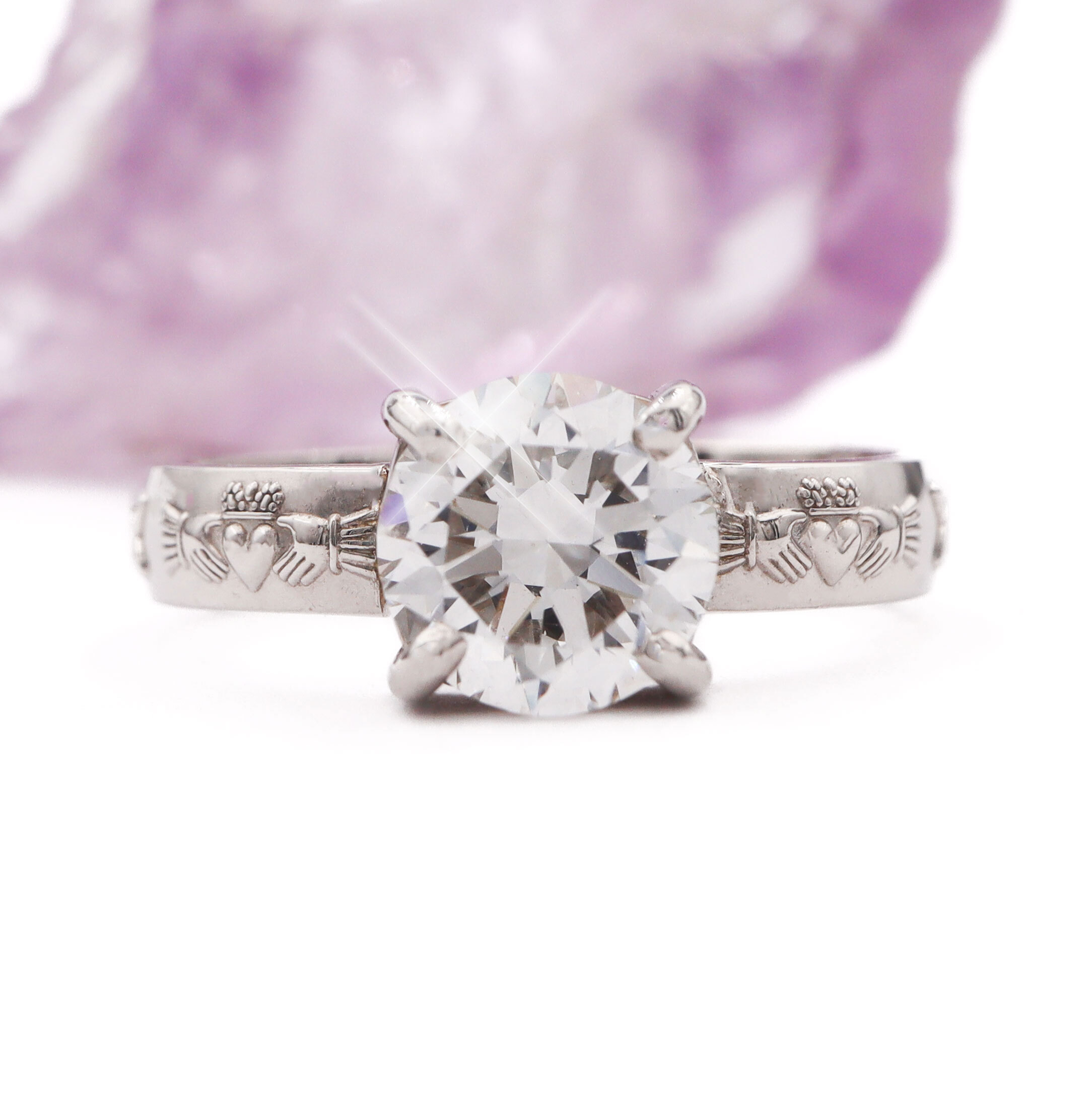 2ct Claddagh Solitaire Ring