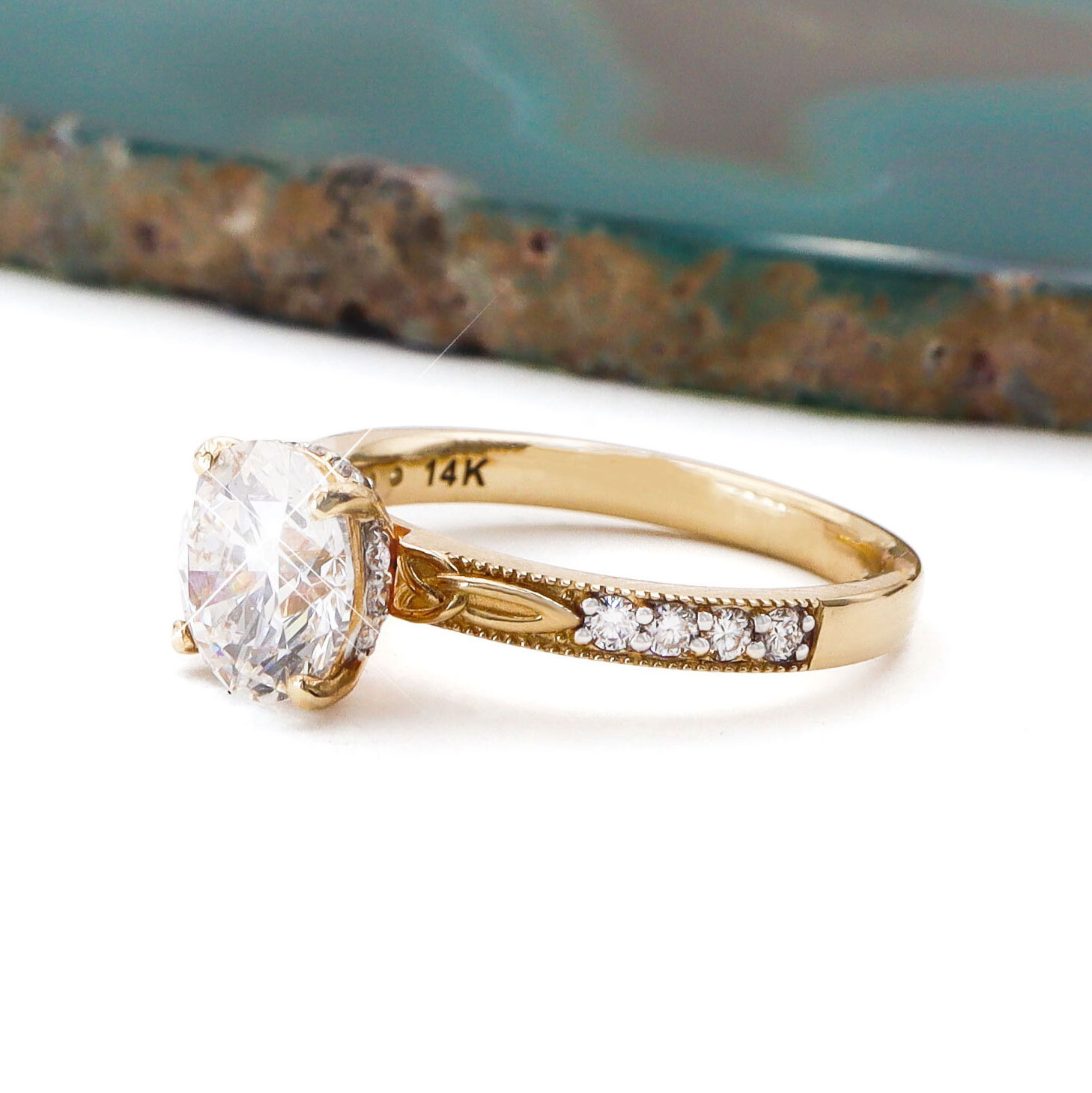 Trinity Knot Hidden Halo Ring