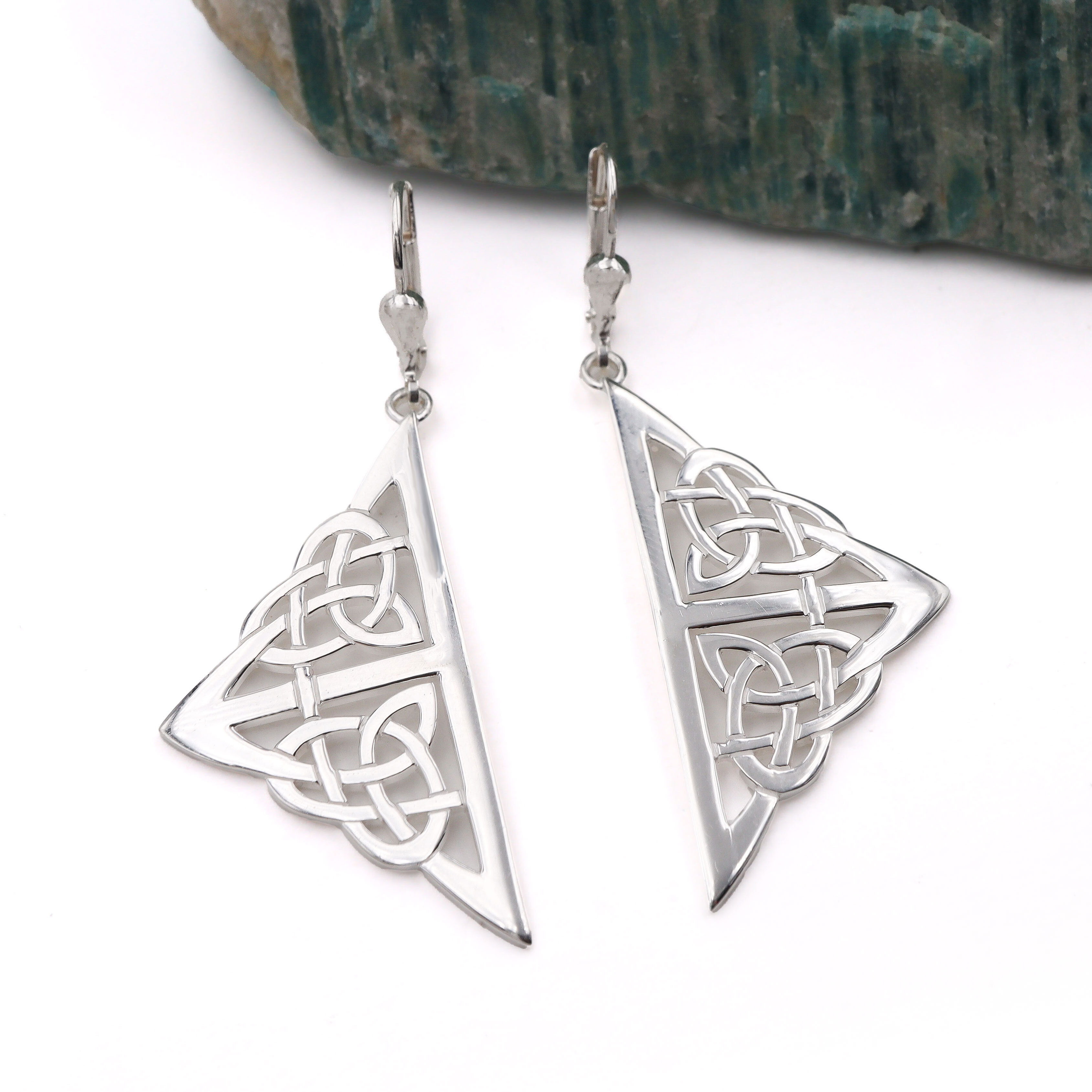 Celtic Knot Triangular Earrings