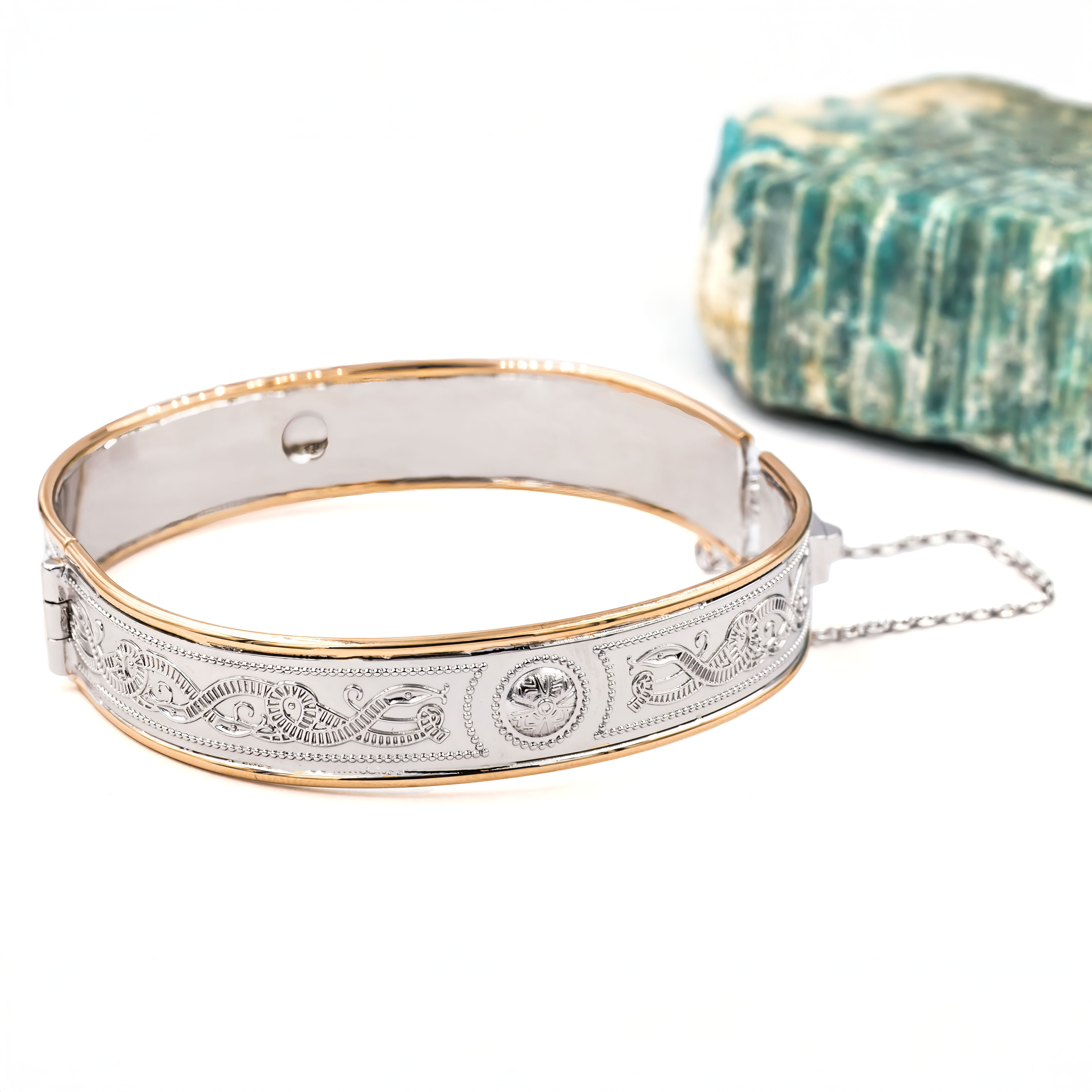 Celtic Warrior Bangle with Rolled Gold Trim
