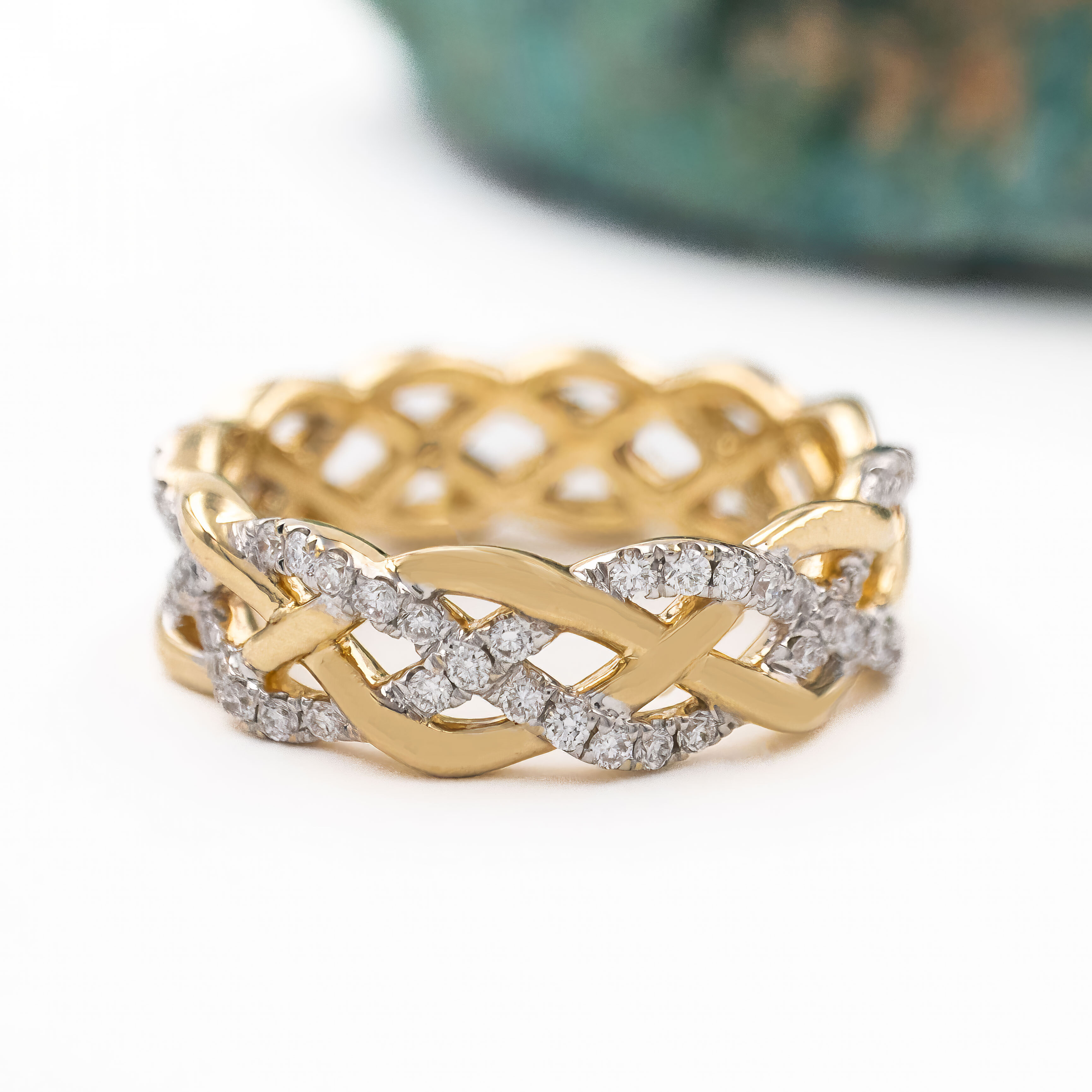 Celtic Knot Pavé Diamond Ring