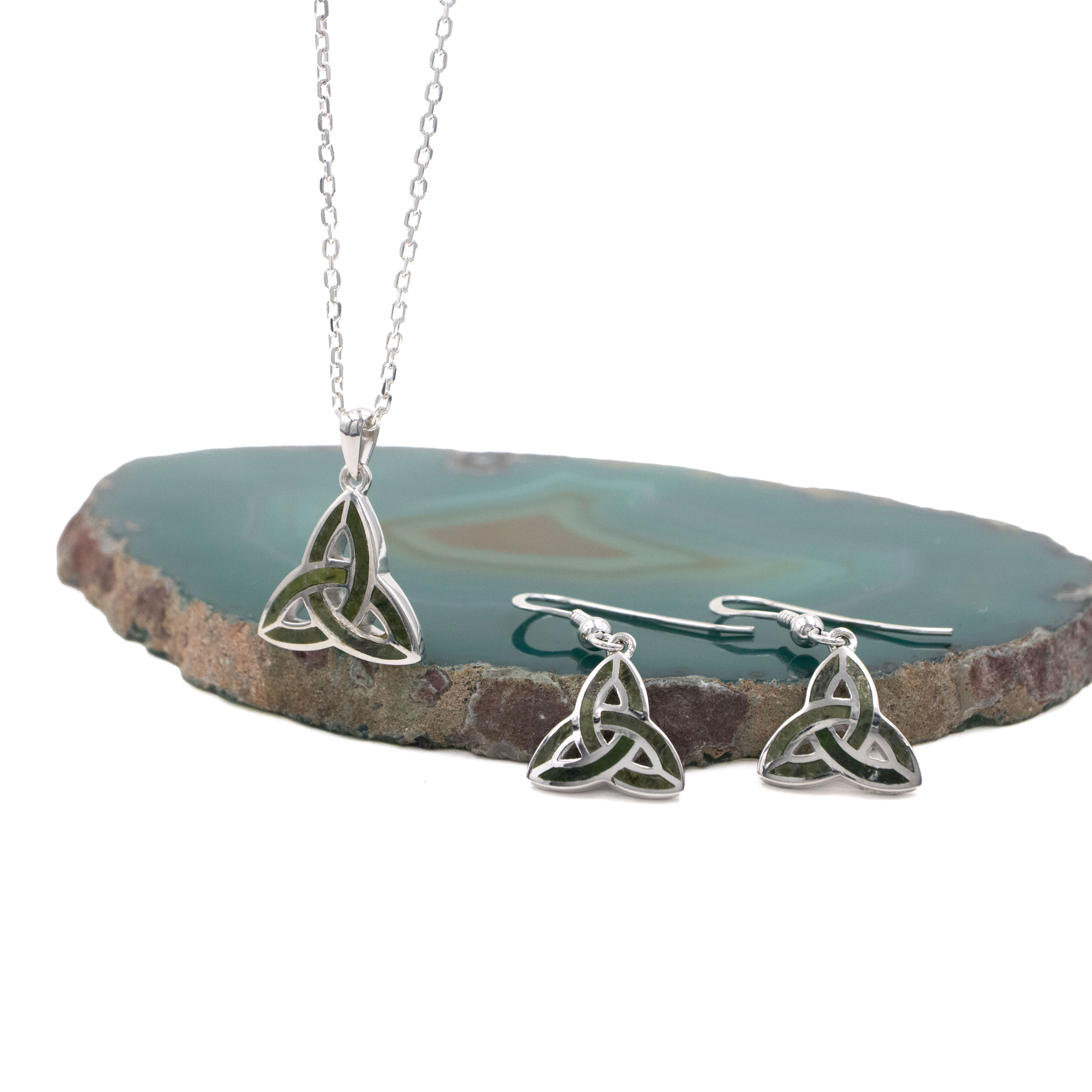 Connemara Marble Trinity Knot Gift Set