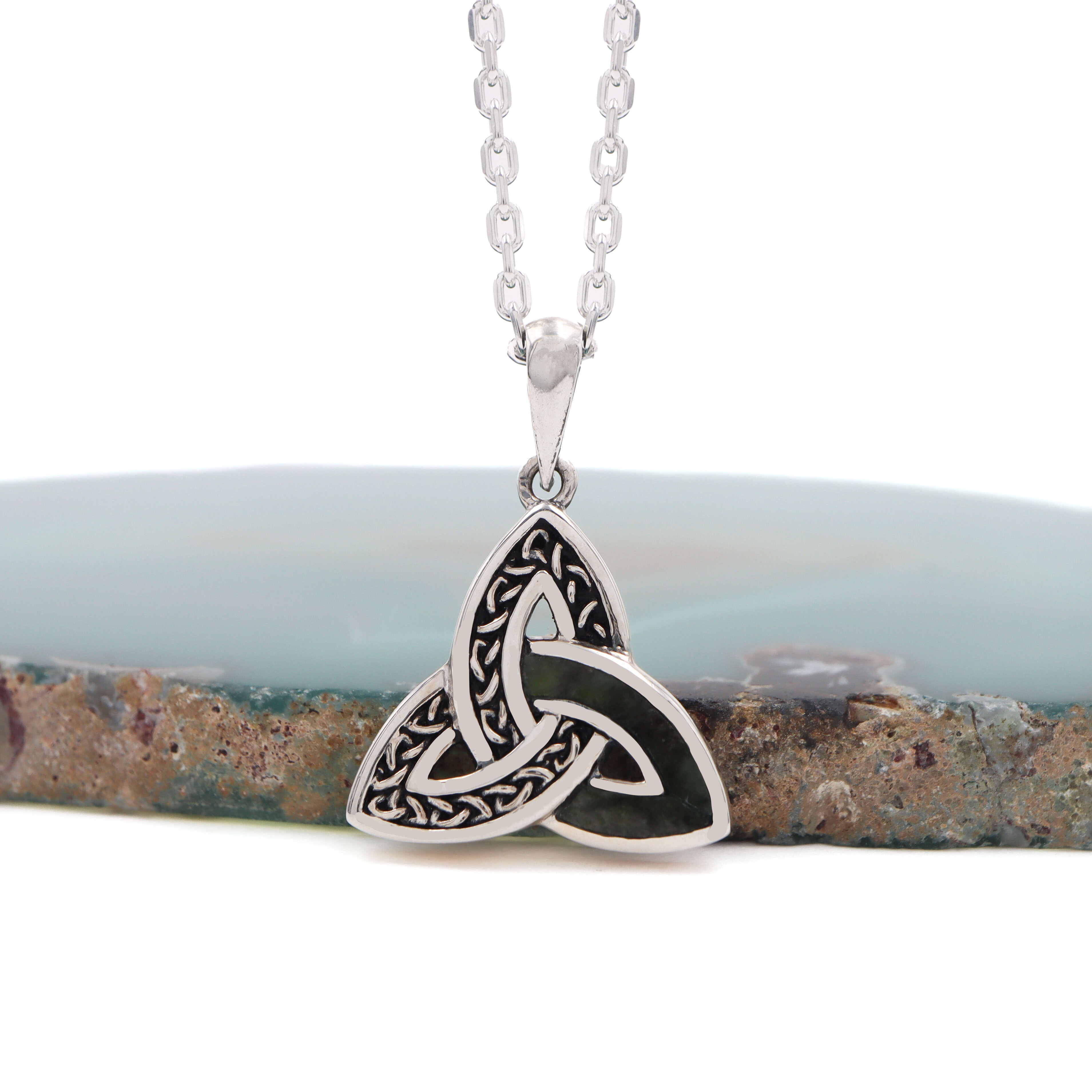 Connemara Marble Trinity Oxidised Necklace