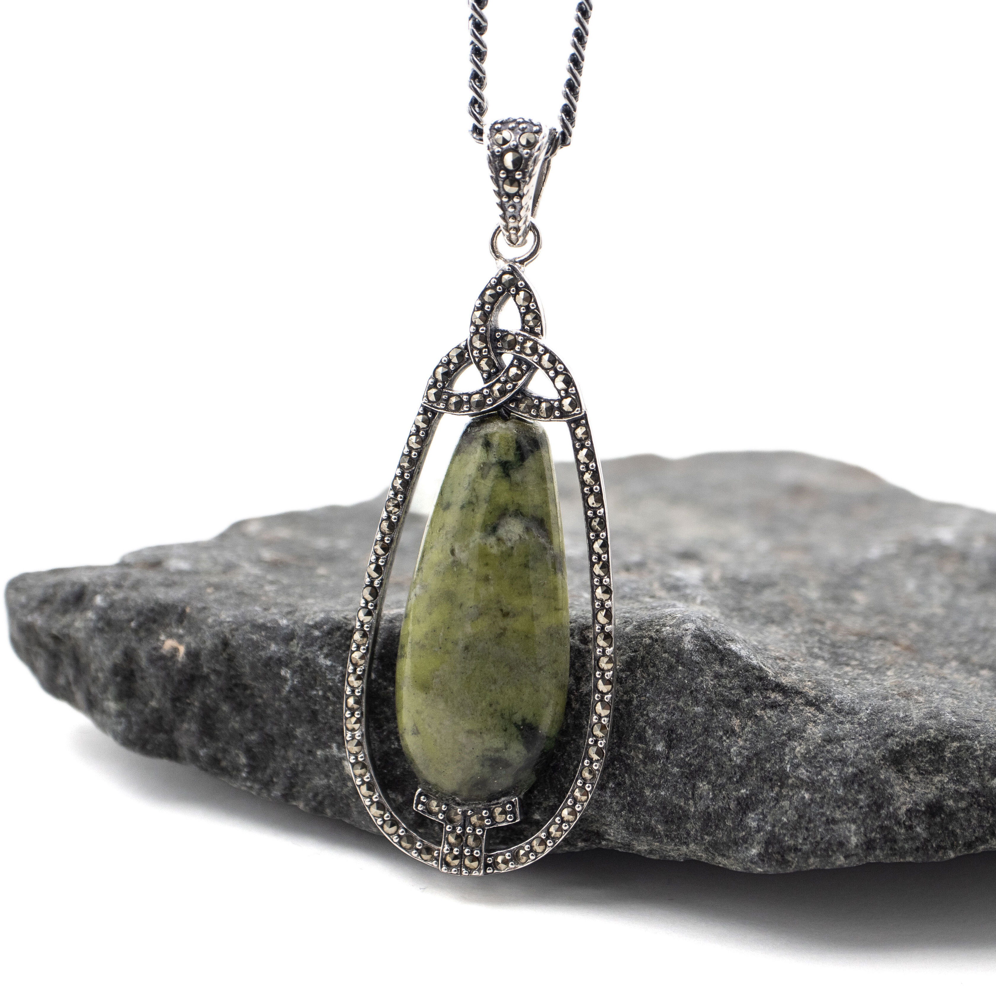 Connemara Marble and Marcasite Necklace