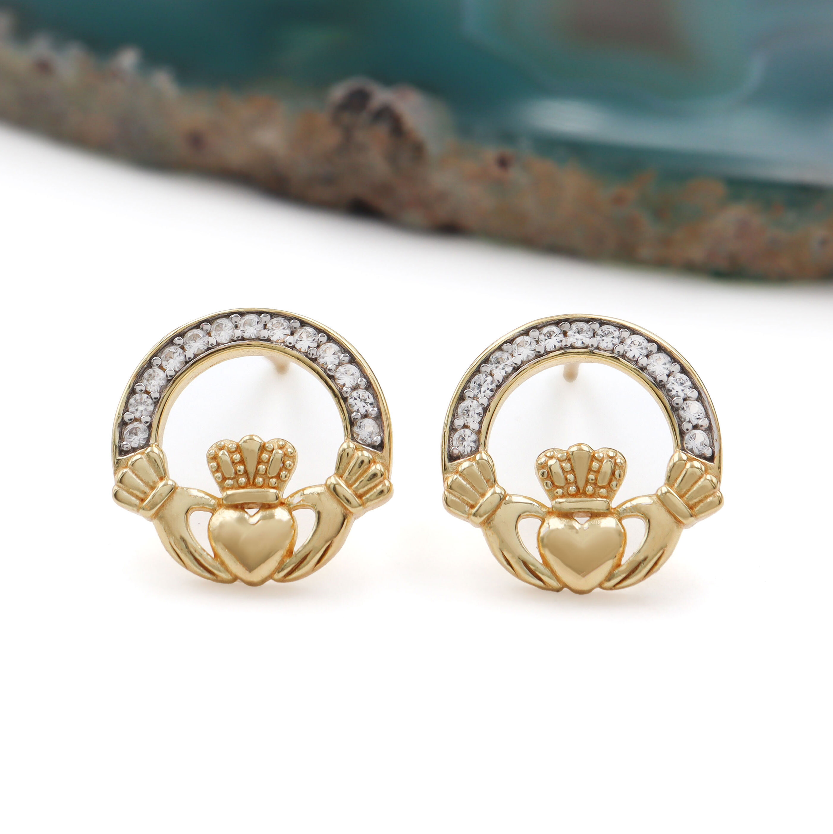 Claddagh Stud Earrings