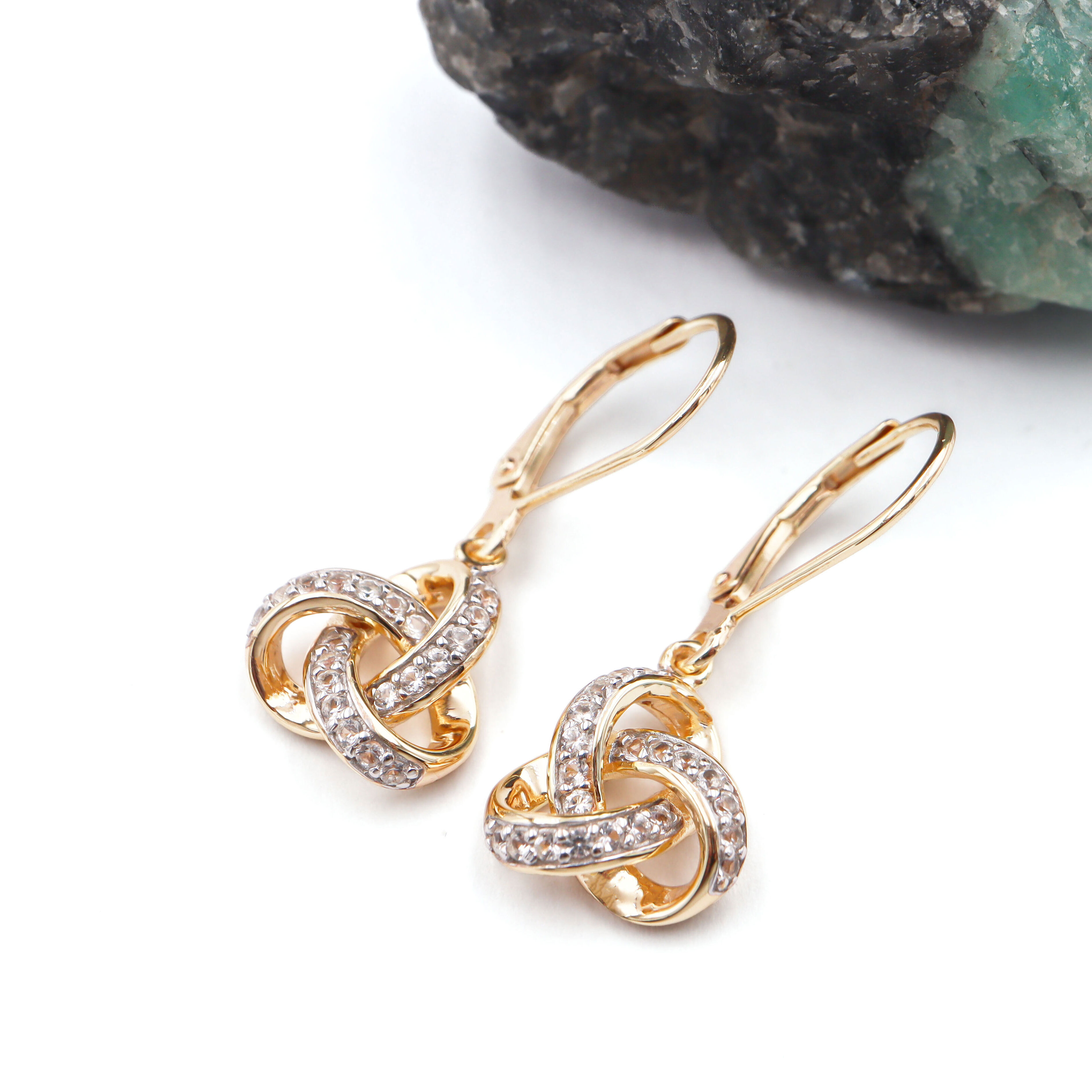 Gold Vermeil Trinity Knot Drop Earrings