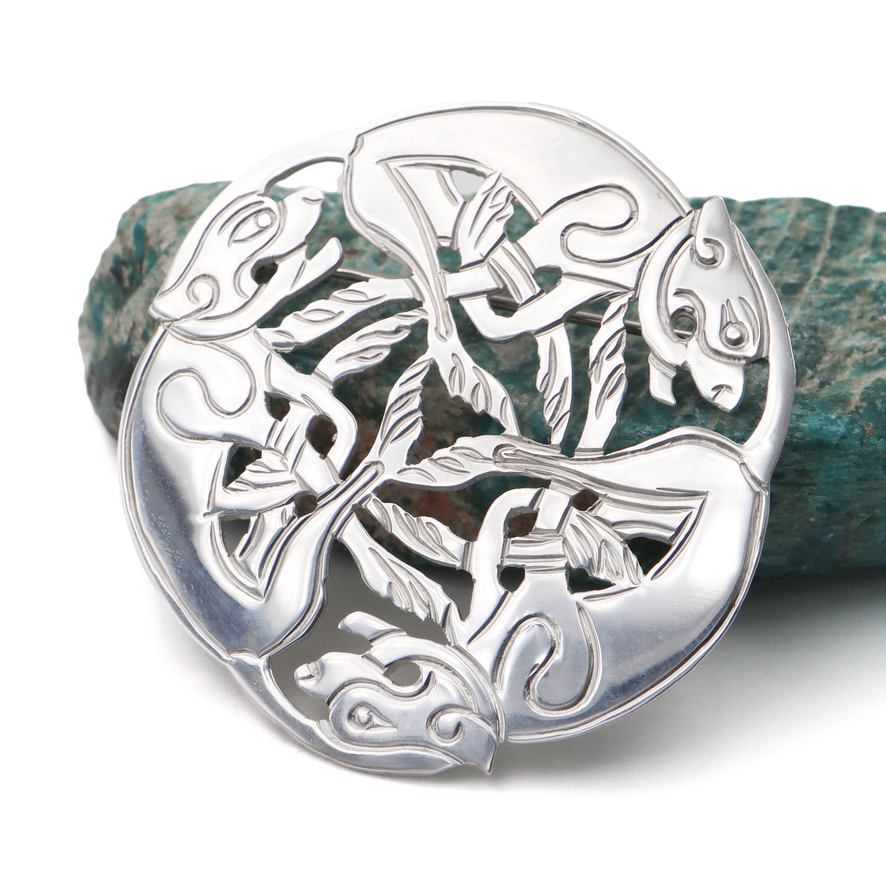 Handmade  Celtic Three Dog Brooch by Aidan Breen