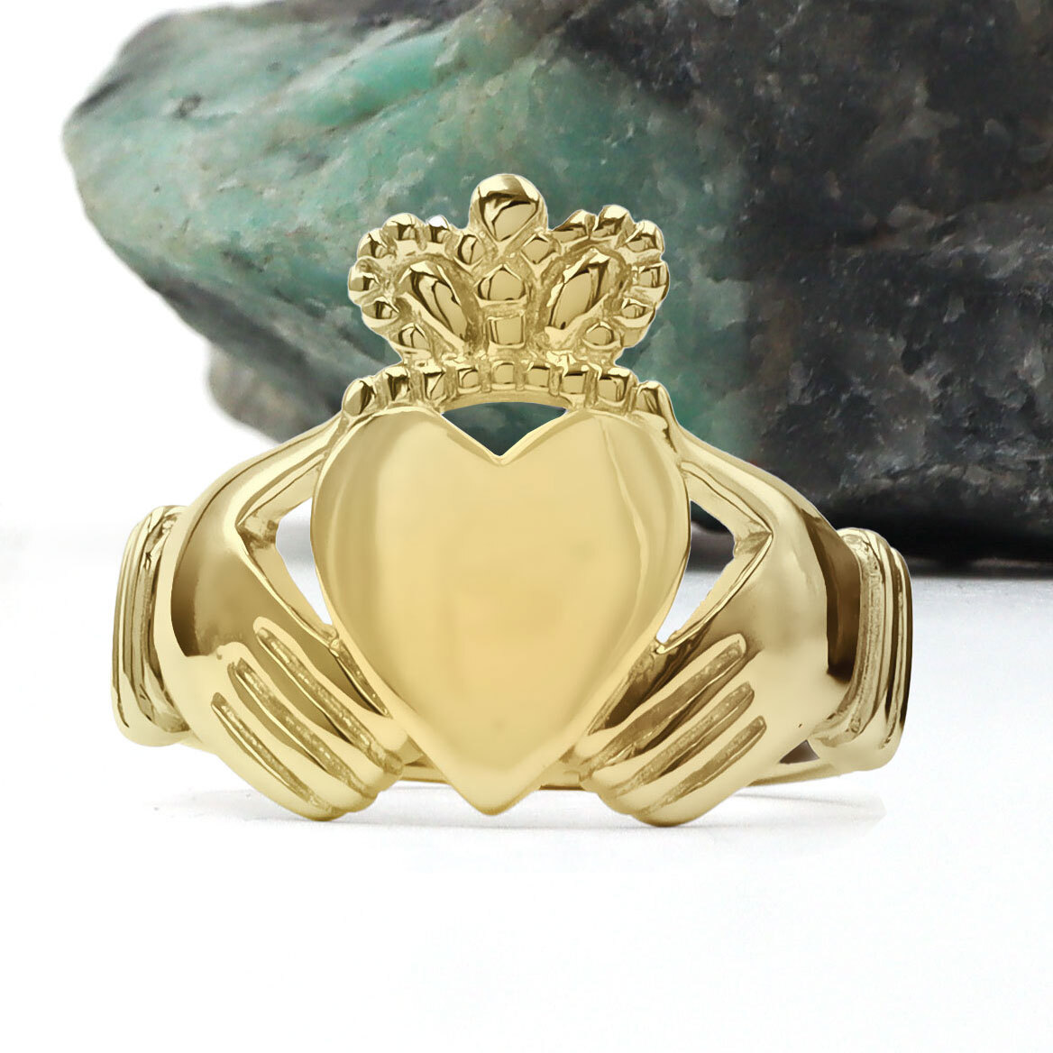 Large and Heavy Mens Claddagh Ring