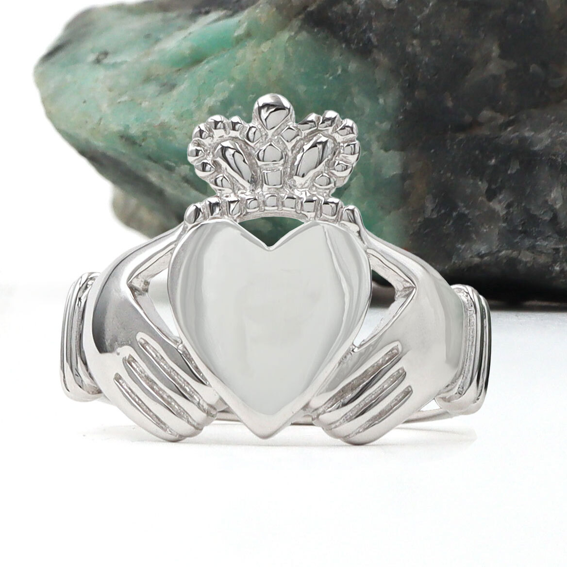 Large and Heavy Mens Claddagh Ring