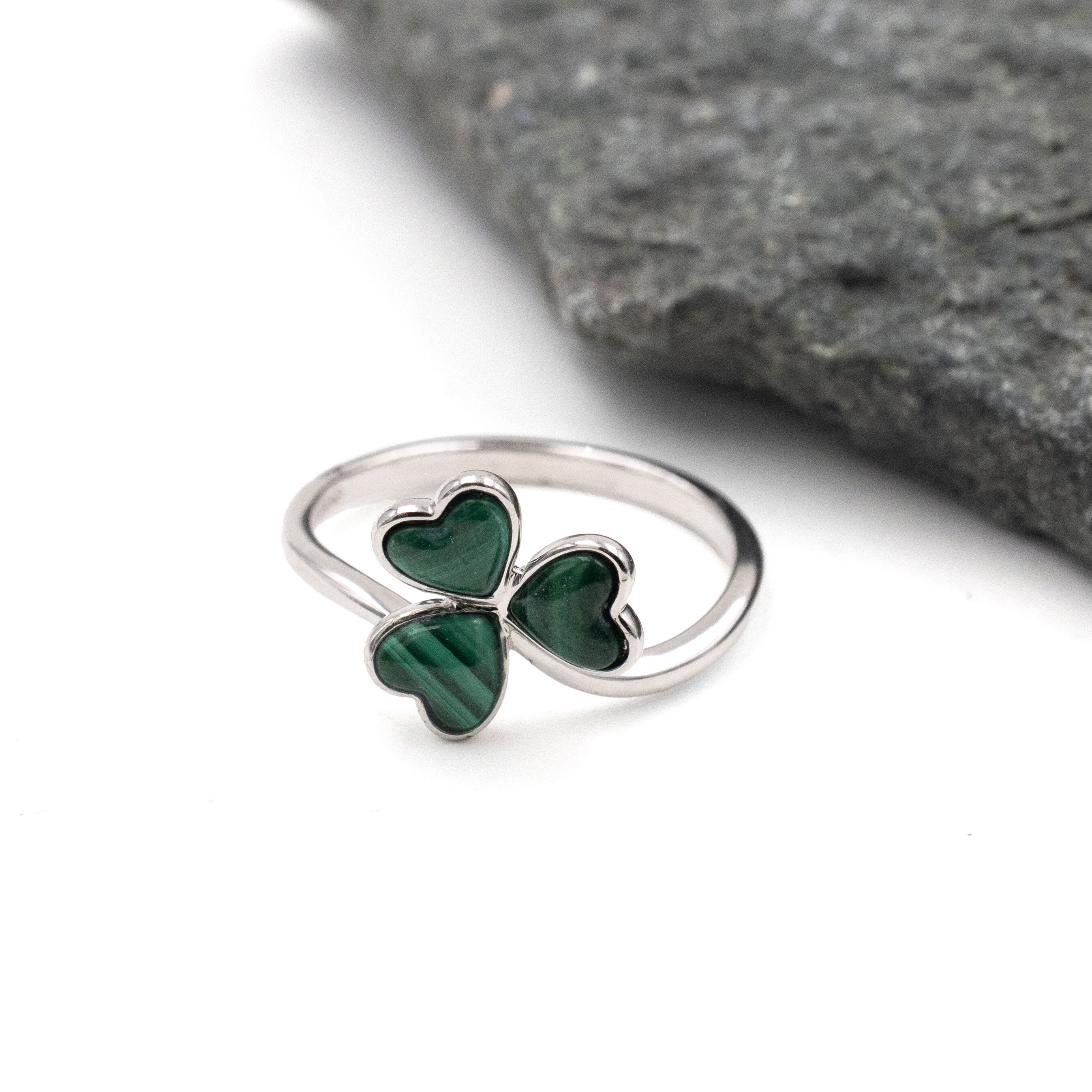 Malachite Shamrock Ring