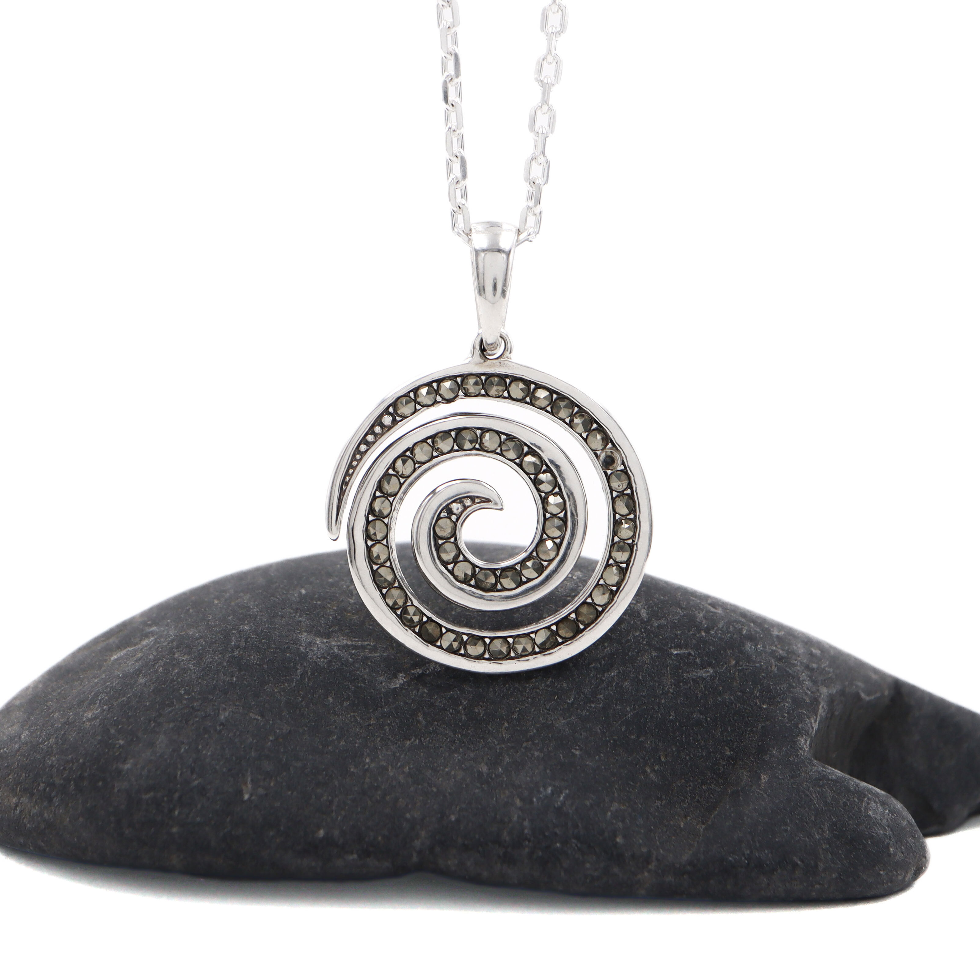 Marcasite Spiral Necklace