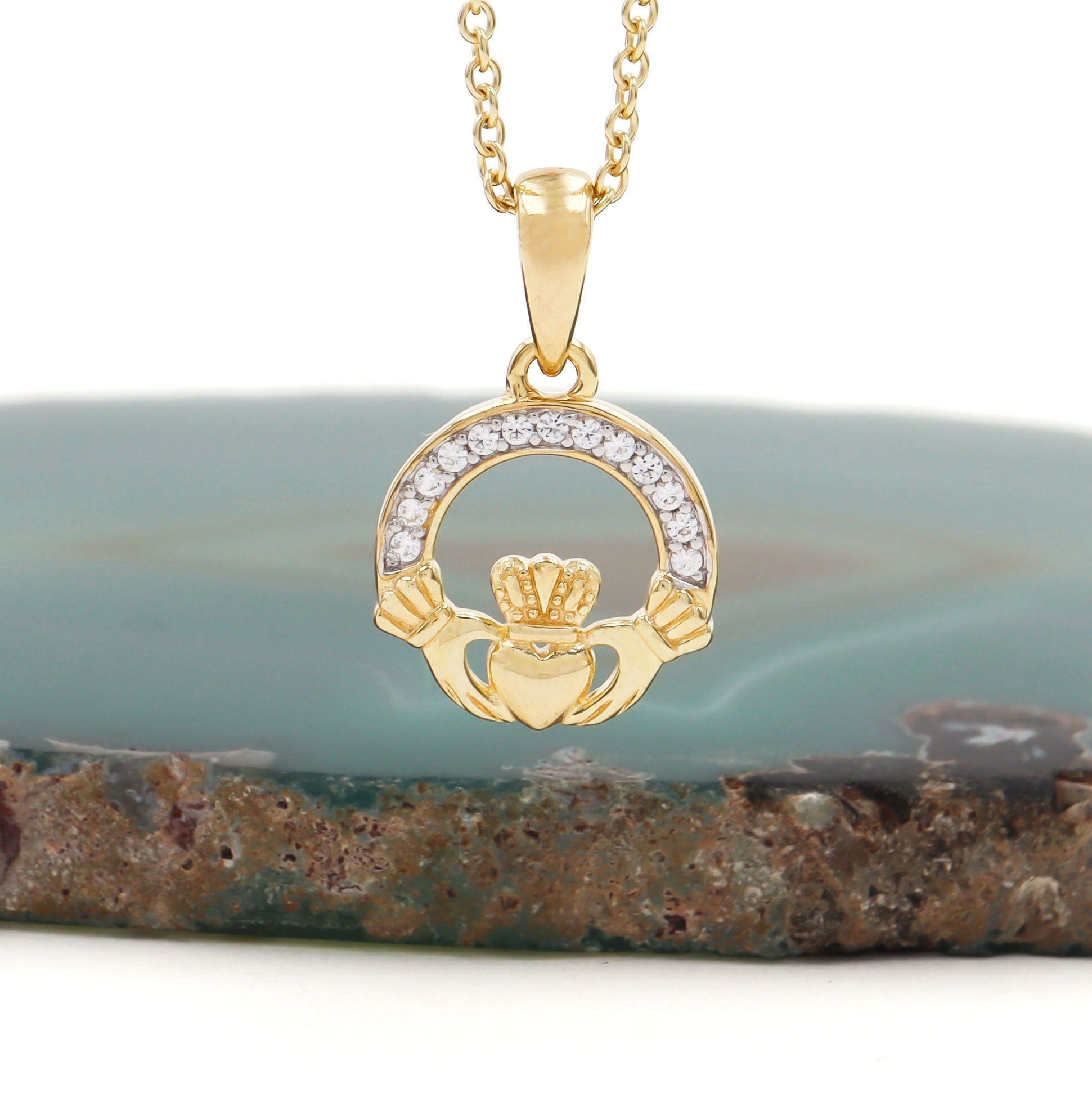 Petite Gold Vermeil Claddagh Necklace