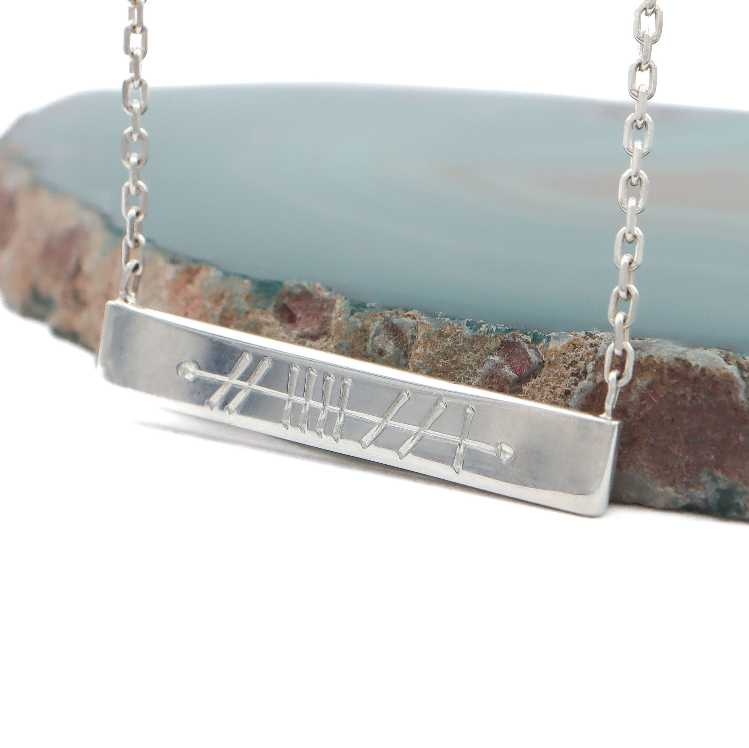 Rectangle Ogham Necklace