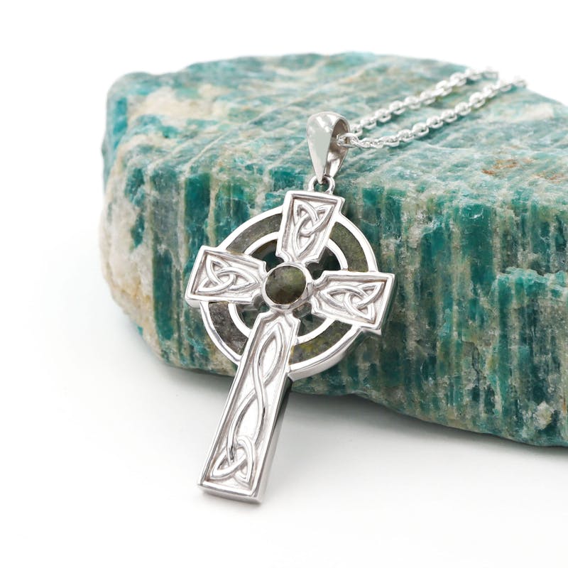 Connemara Marble Celtic Cross Couples Set, From… | My Irish Jeweler