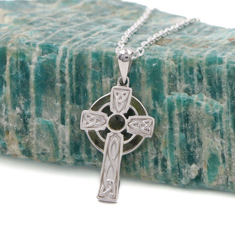Connemara Marble Celtic Cross Couples Set, From… | My Irish Jeweler