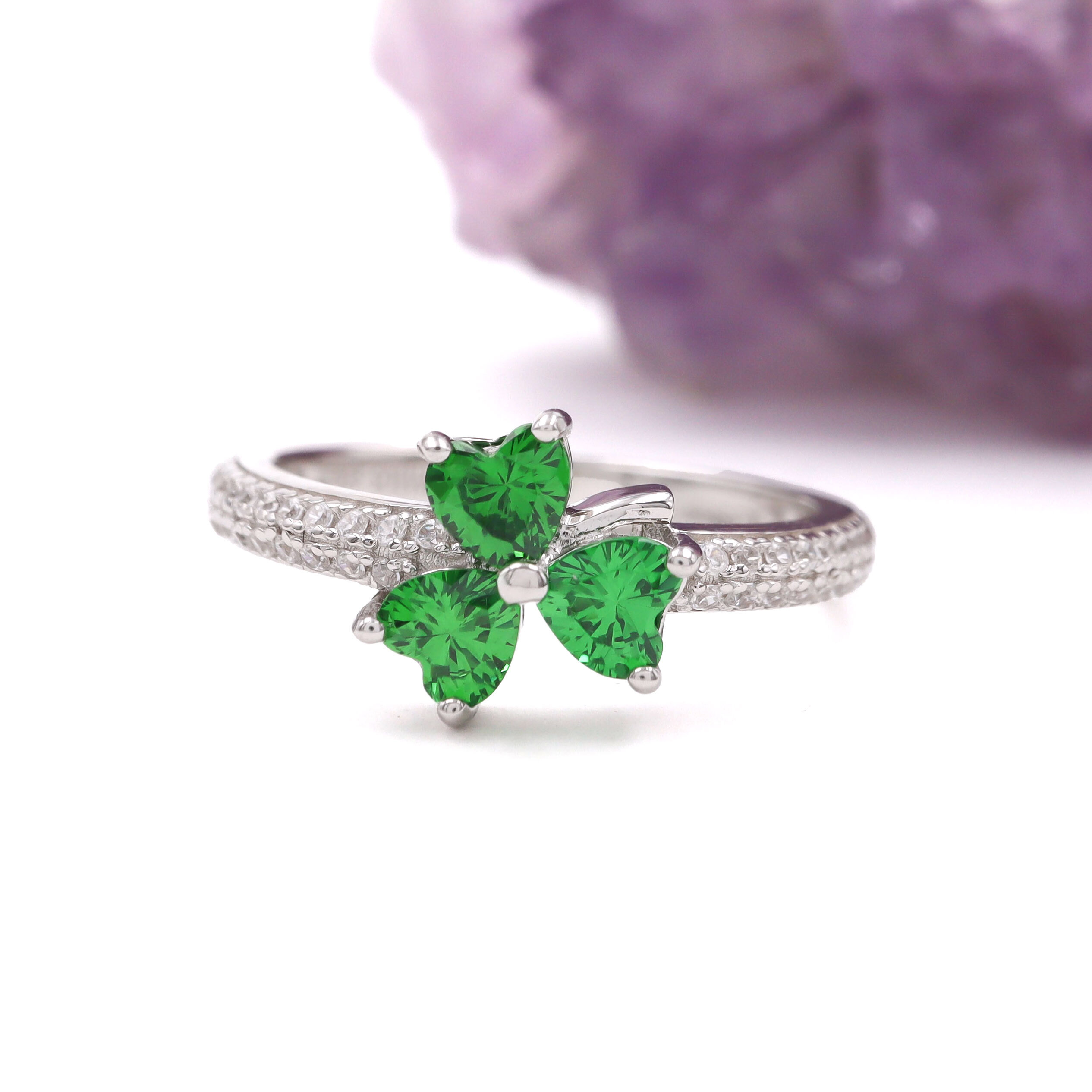 Silver Shamrock Ring