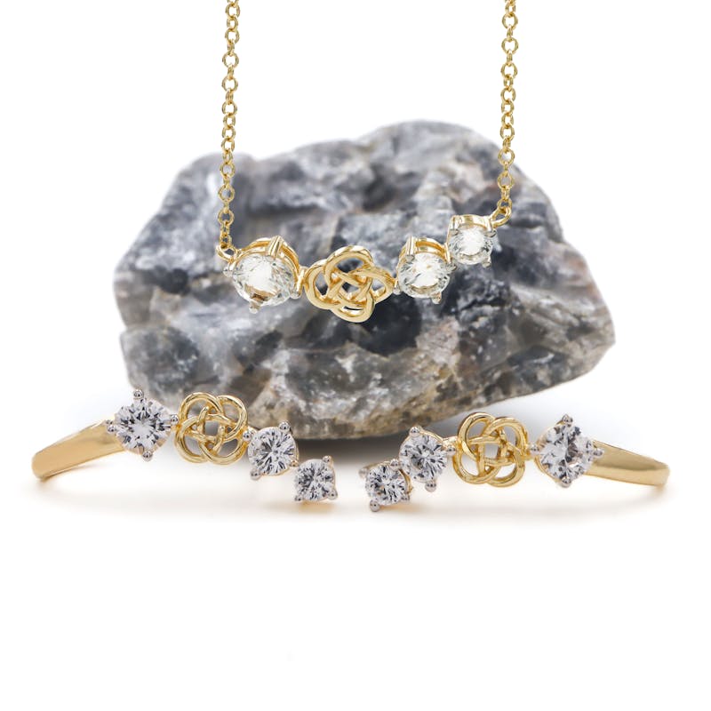 White Sapphire and Gold Vermeil Celtic Knot Drop… My Irish Jeweler