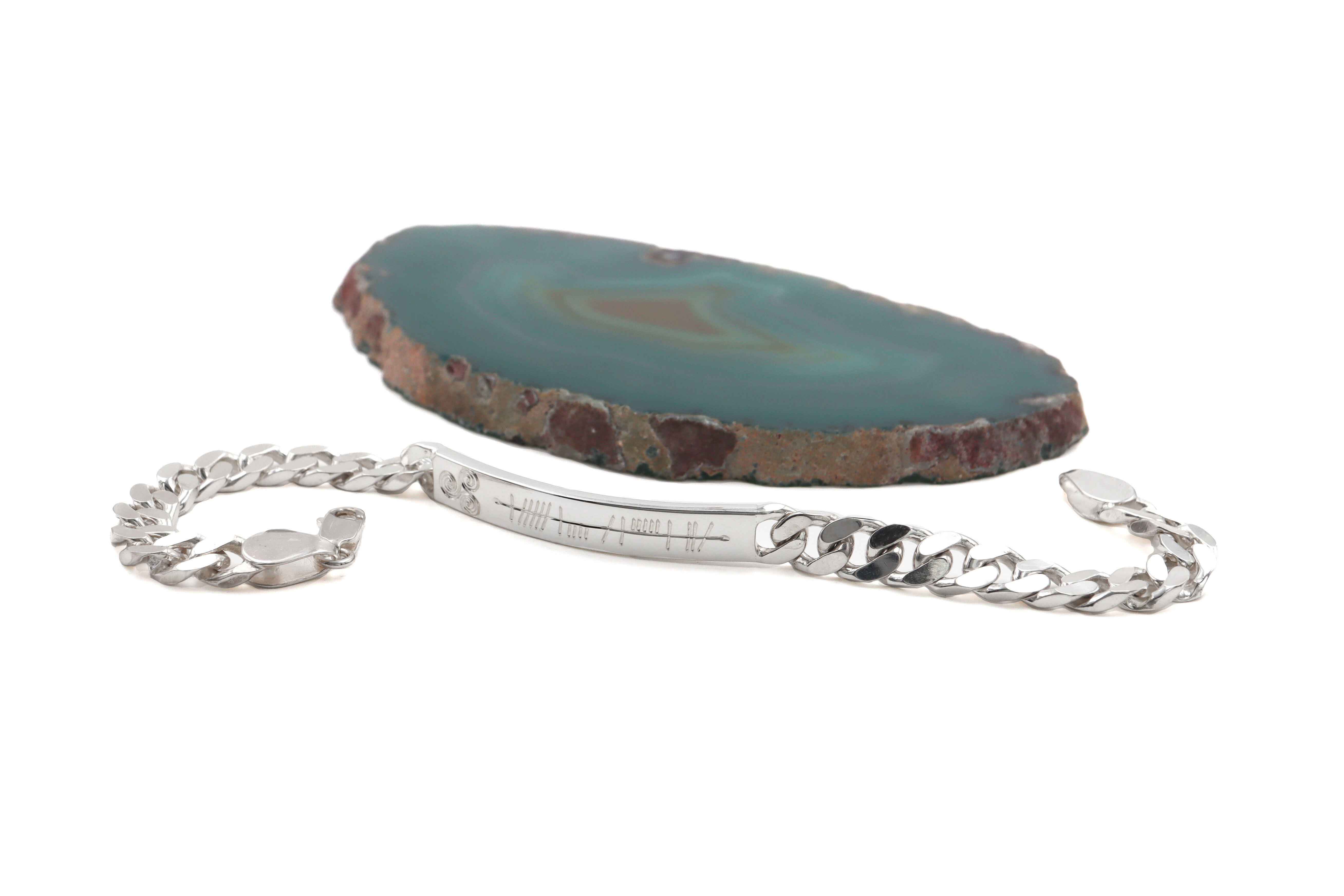 Attractive Sterling Silver Personalizable Ogham Bracelet For Men