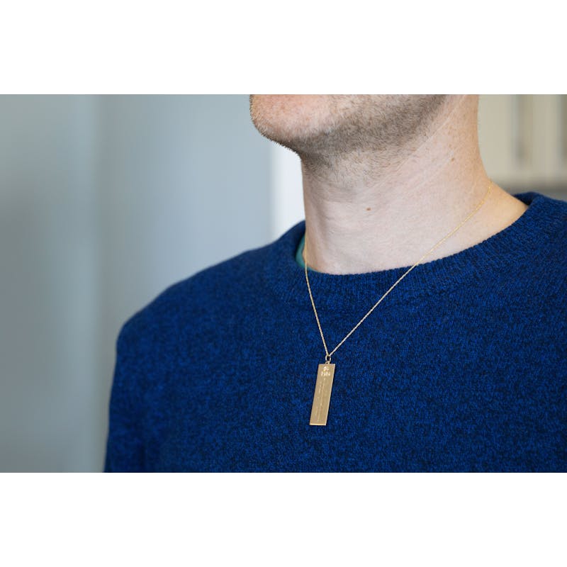 Customised Ogham Gold Ingot Necklace, From Ireland My Irish Jeweler