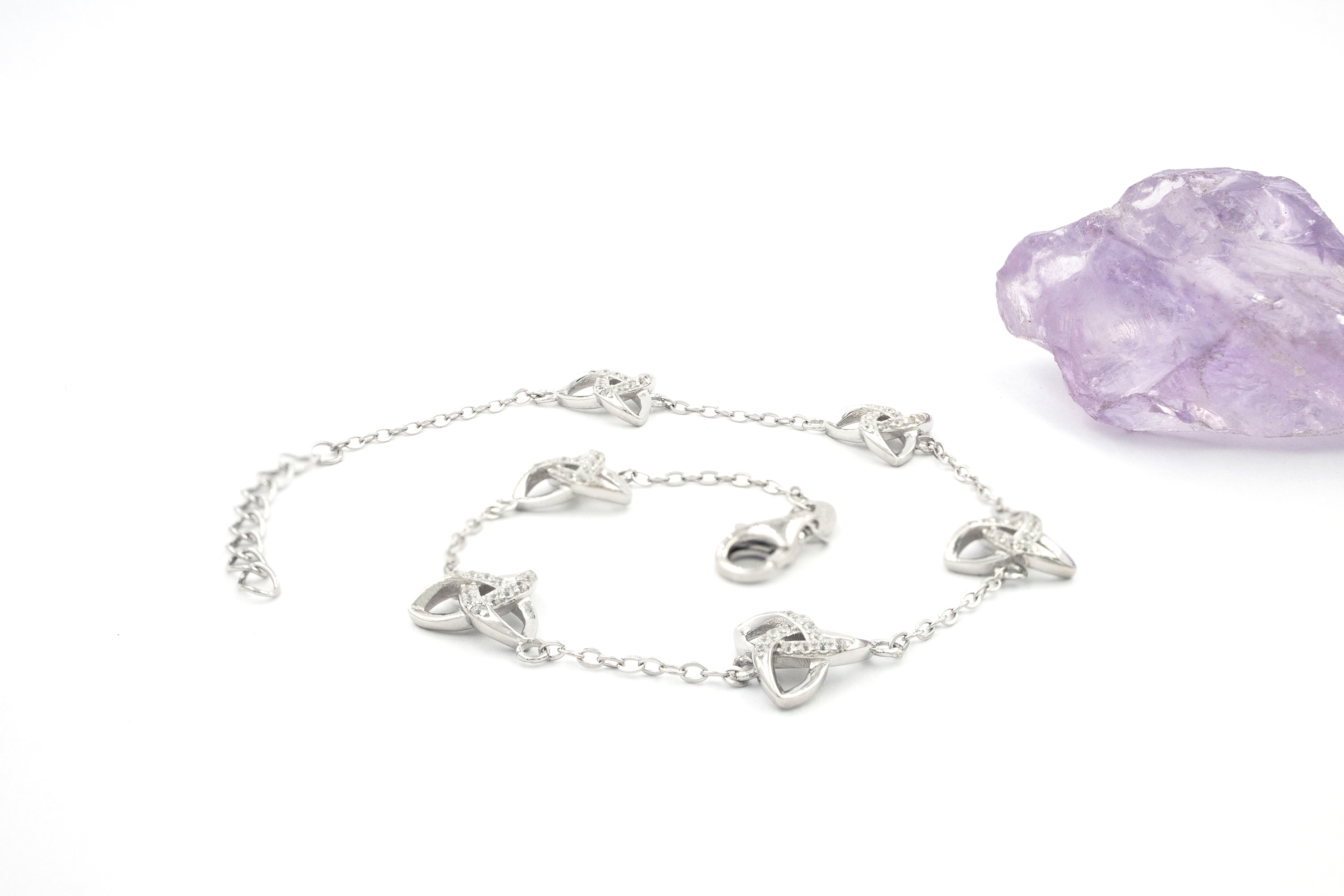 Gorgeous Sterling Silver Trinity Knot Bracelet For Women