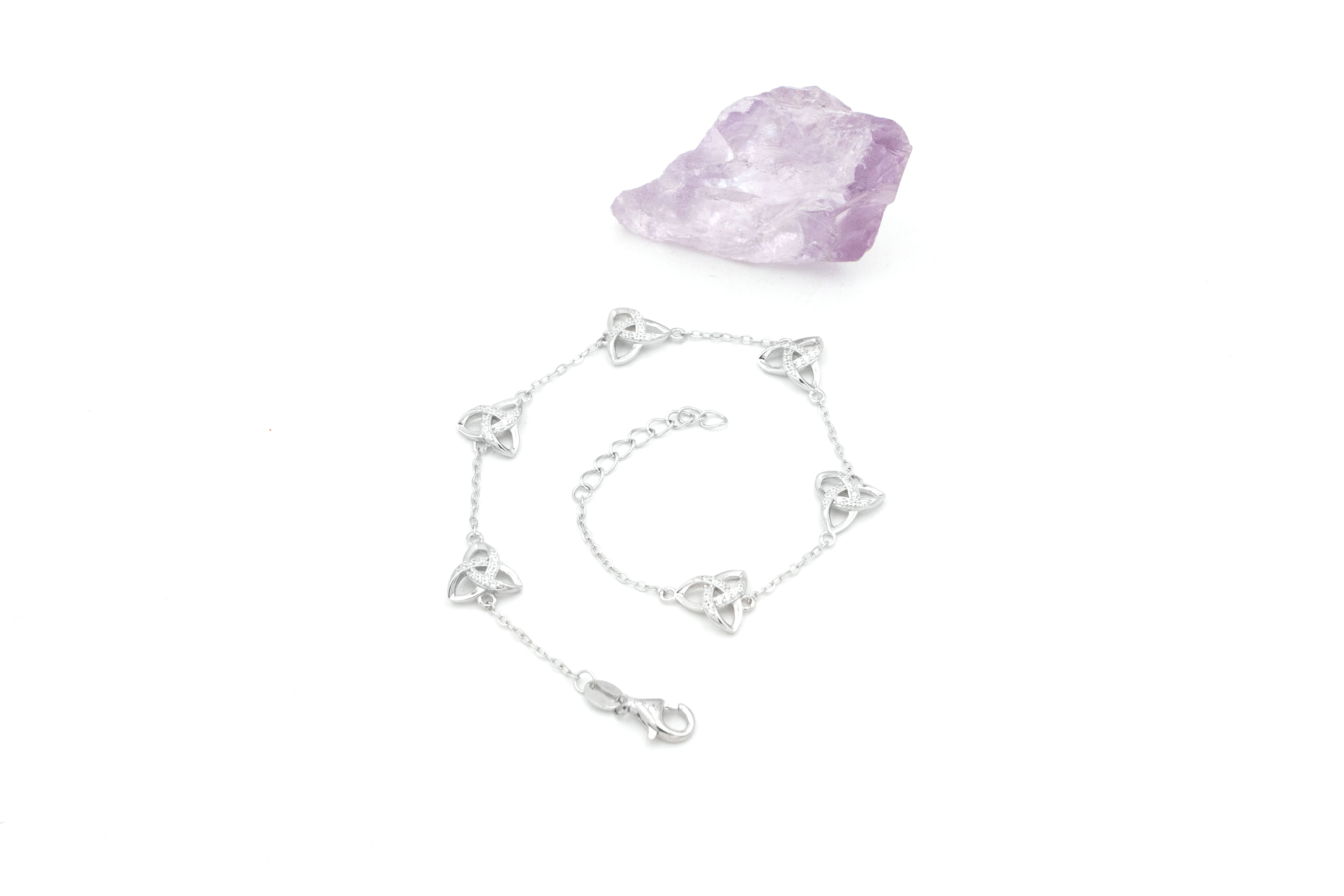 Womens Authentic Sterling Silver Trinity Knot Bracelet