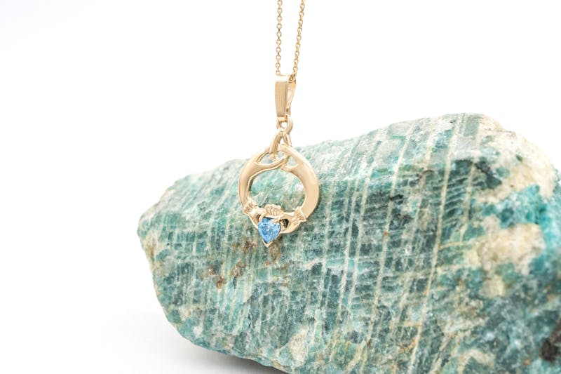 Womens 10K Yellow Gold December Birthstone Necklace