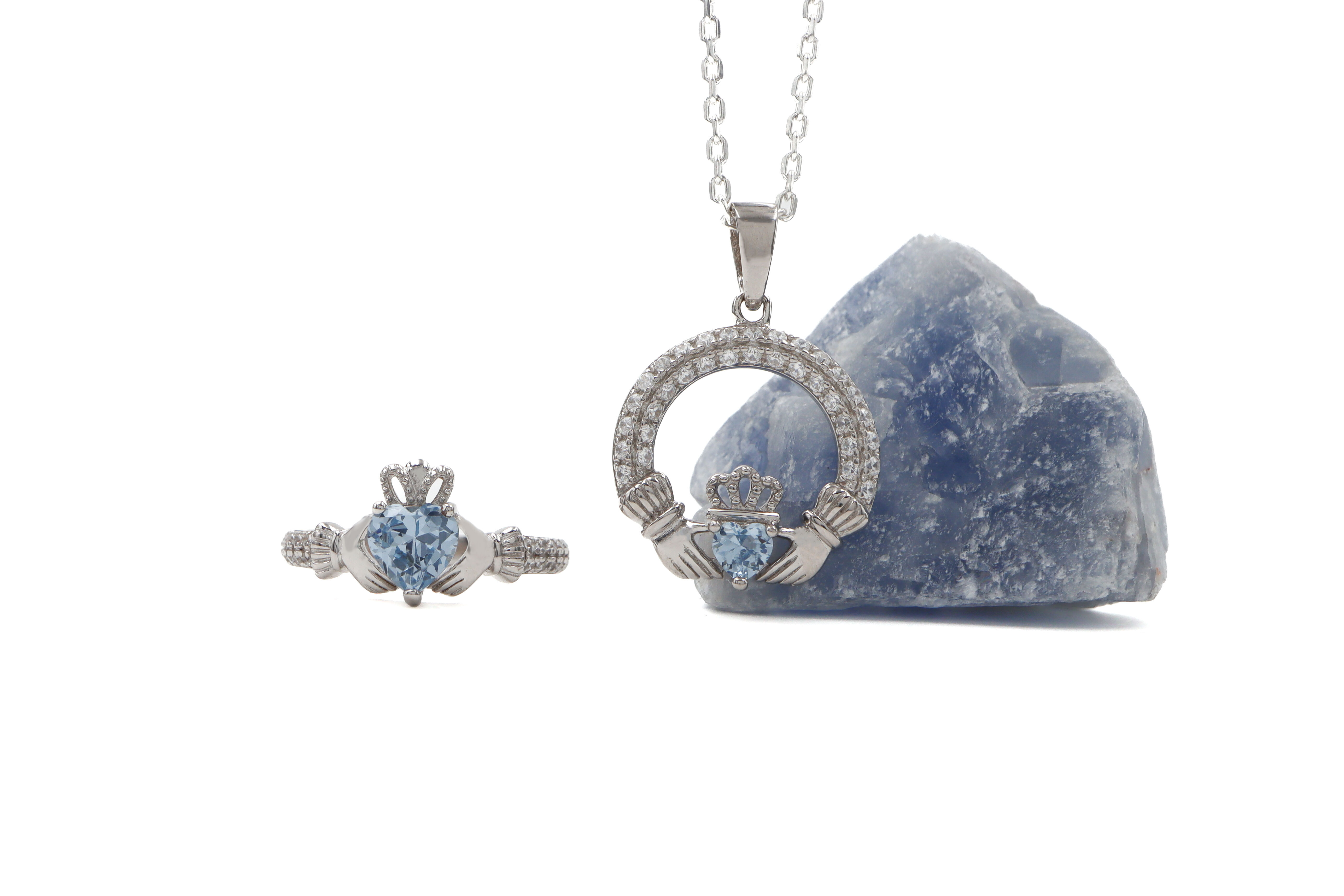 Womens December Birthstone Necklace in Real Sterling Silver