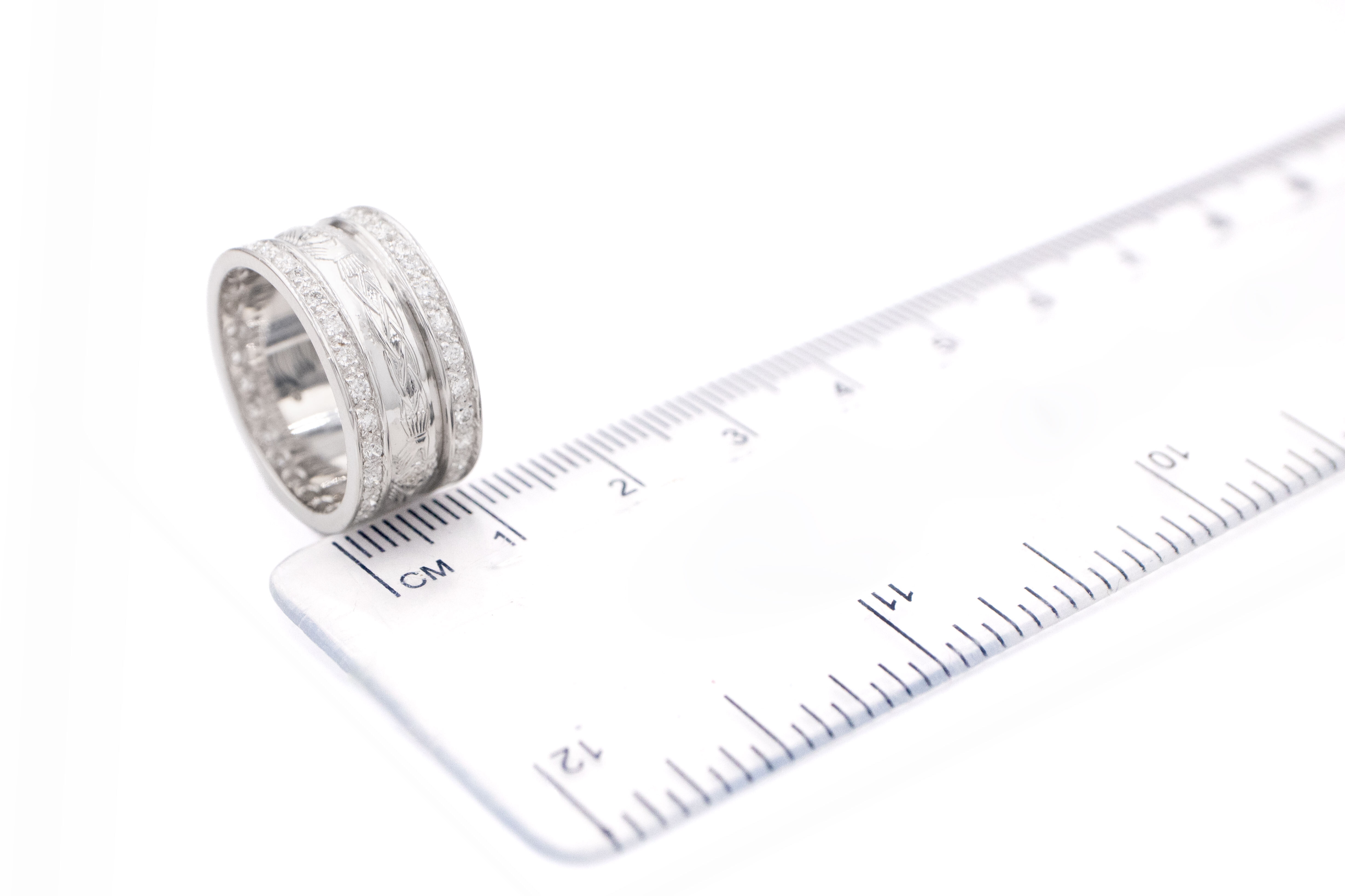 Claddagh Gift Set in Platinum 950 With a Polished Finish. Picture For Scale.