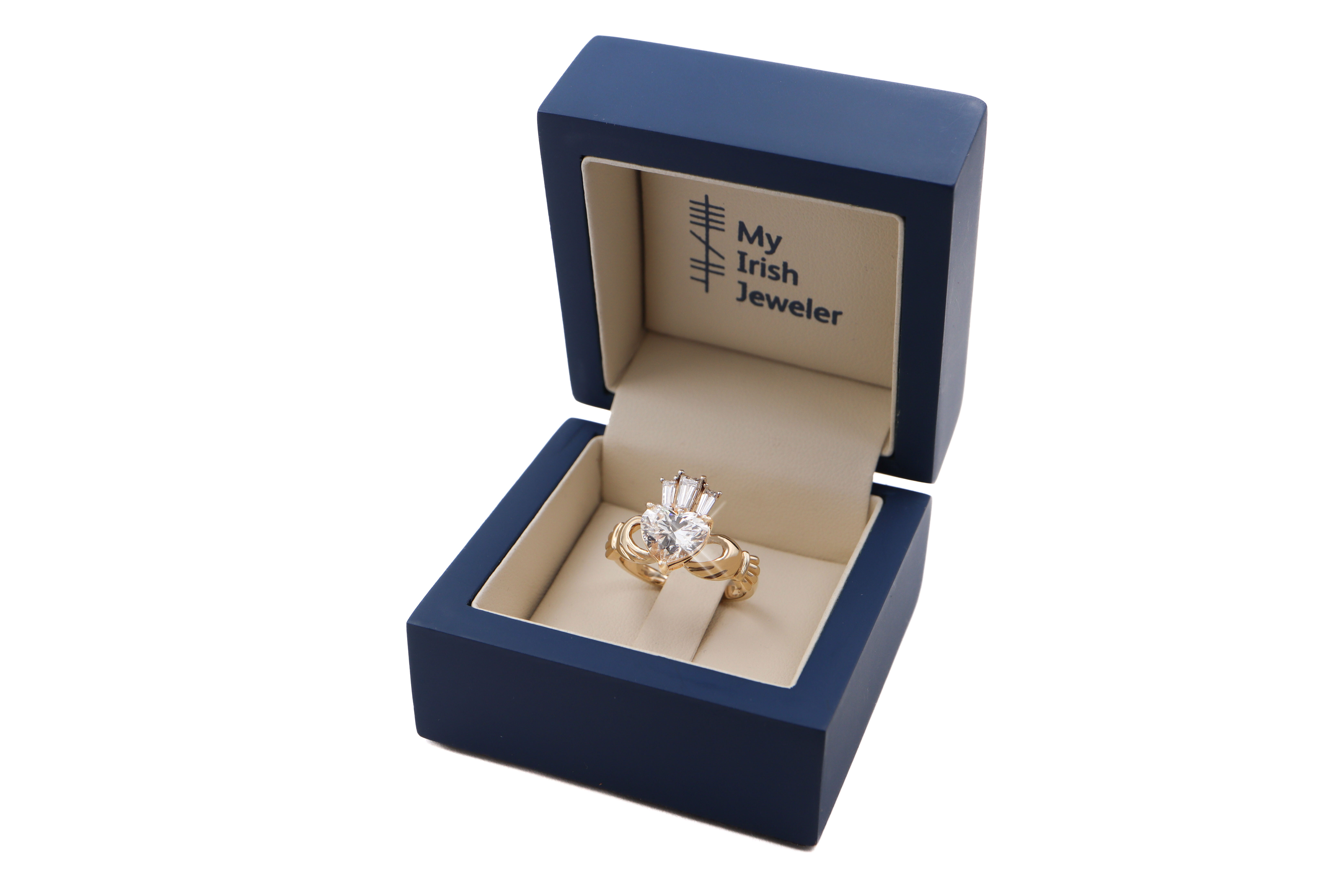 Diamond Crown 2ct Claddagh Ring Sku 25223 box