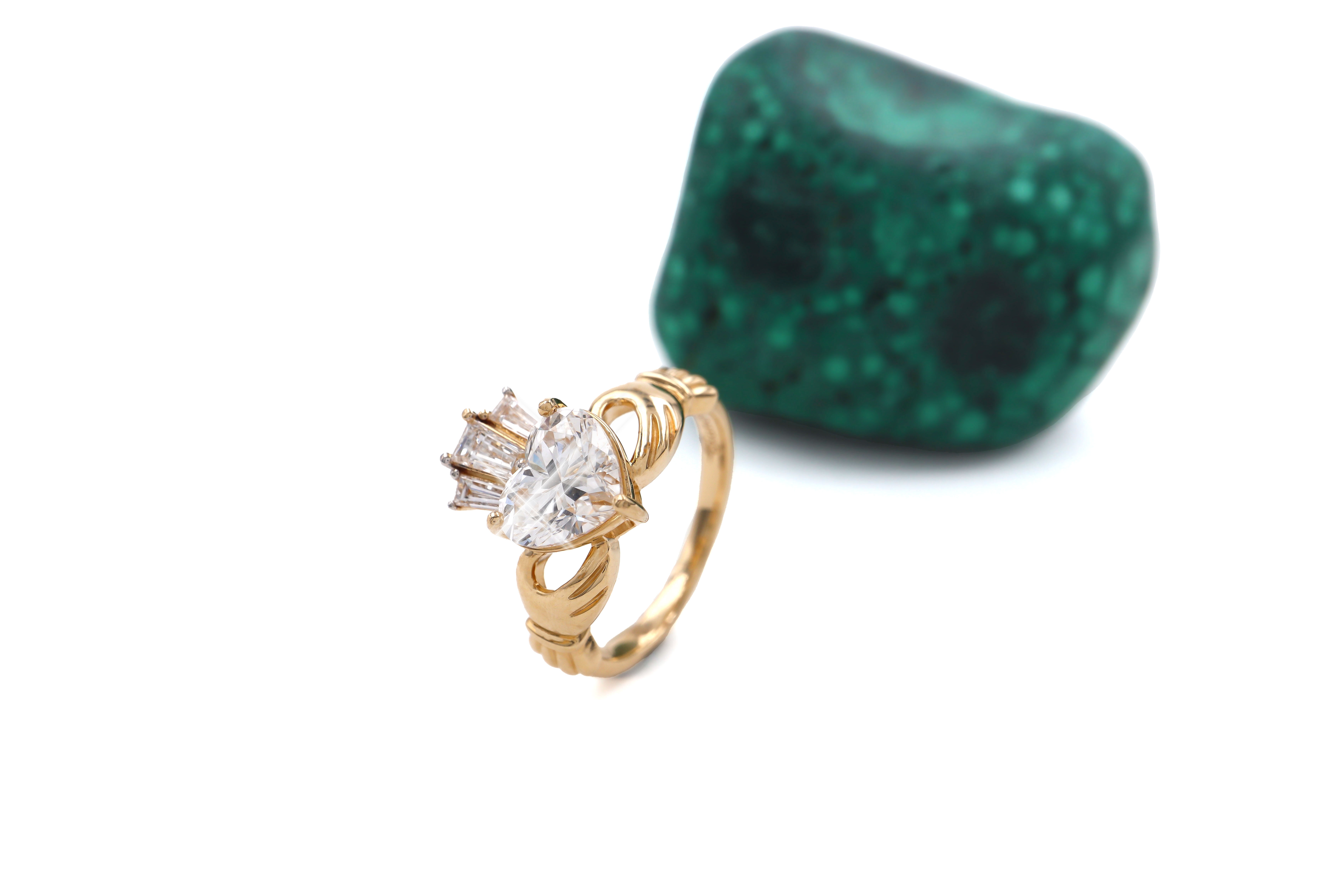Diamond Crown 2ct Claddagh Ring Sku 25223 side
