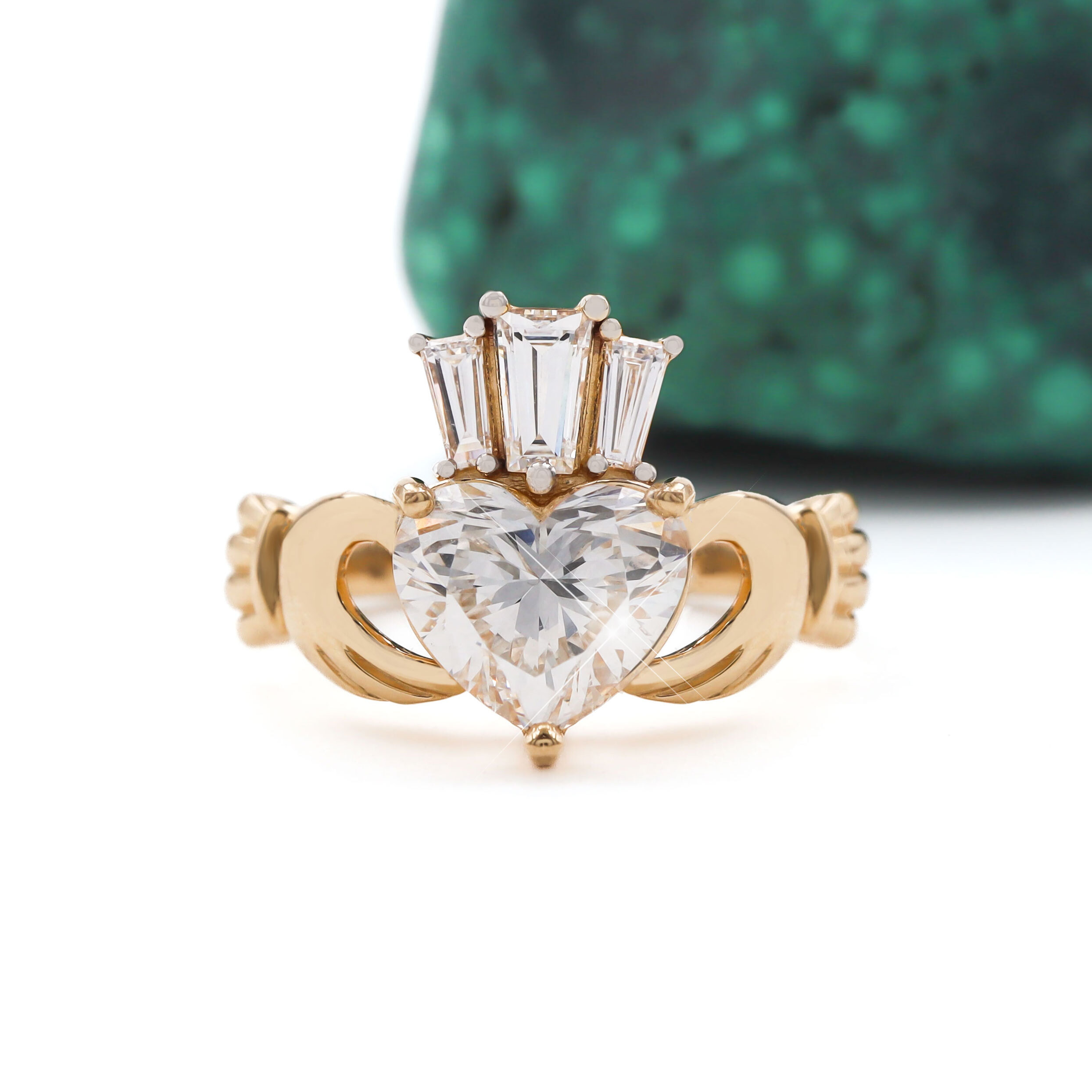 Diamond Crown 2ct Claddagh Ring