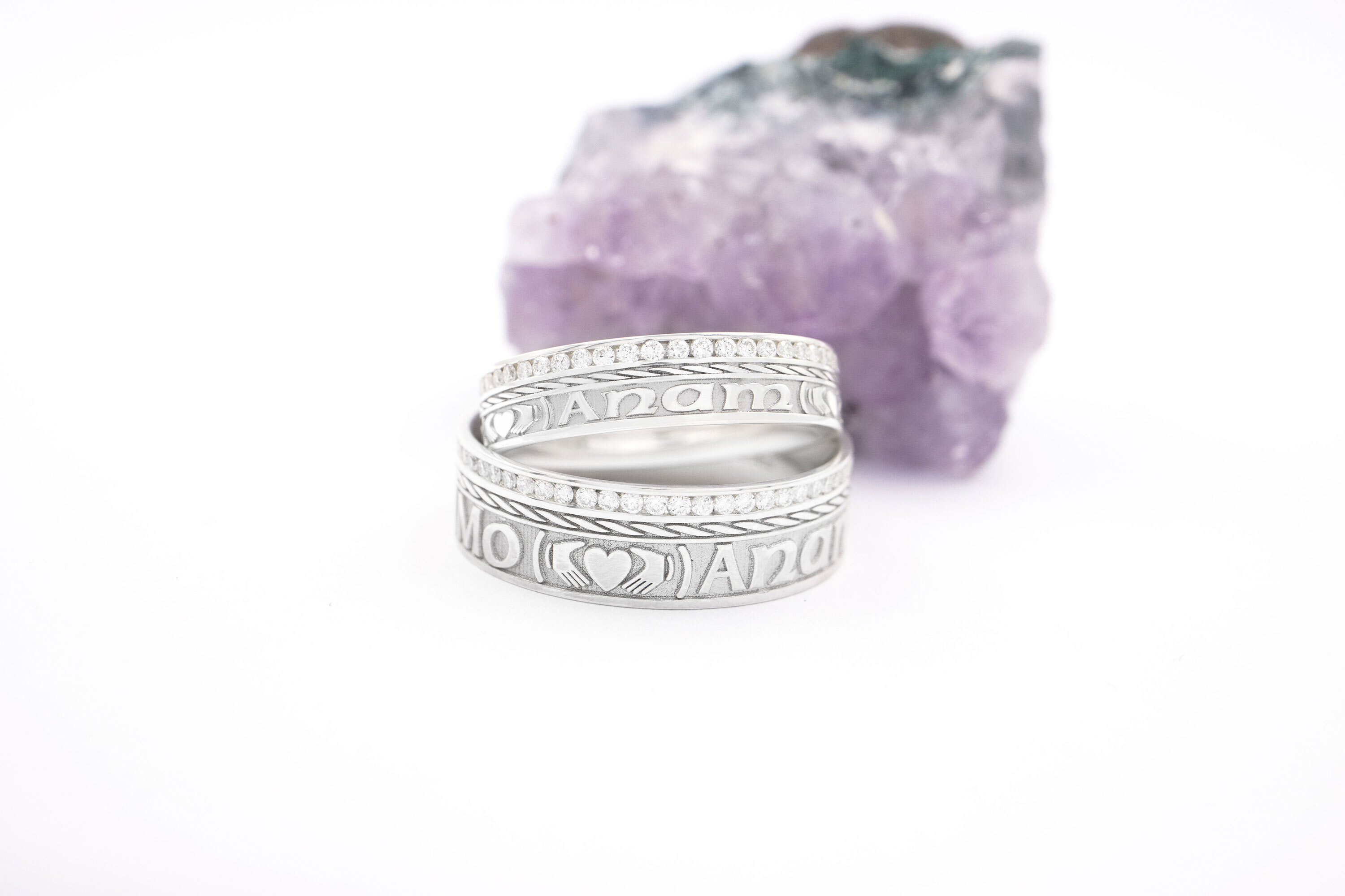 Womens Mo Anam Cara Wedding Ring in White Gold