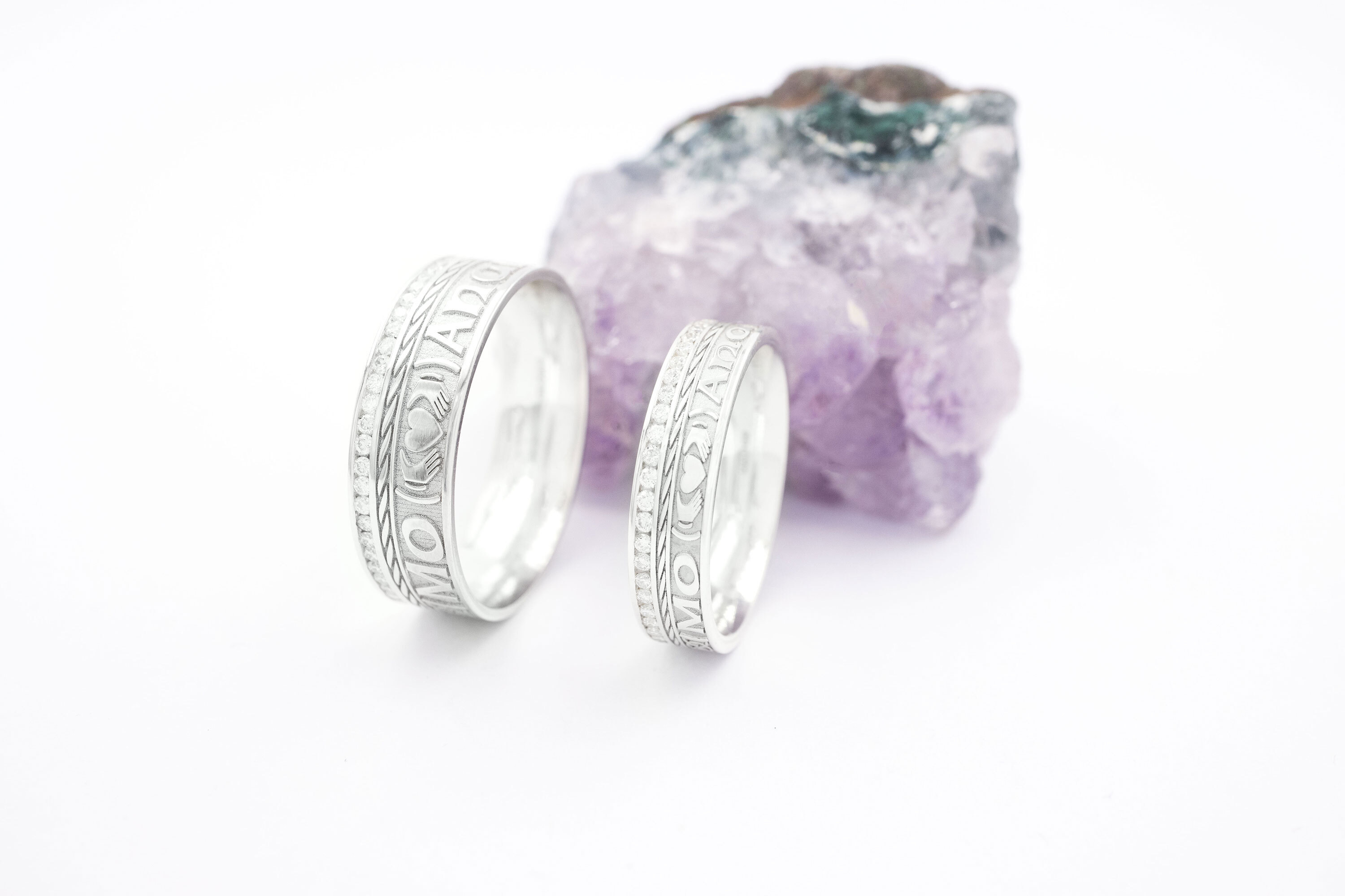 Authentic 14K White Gold Mo Anam Cara Ring For Women