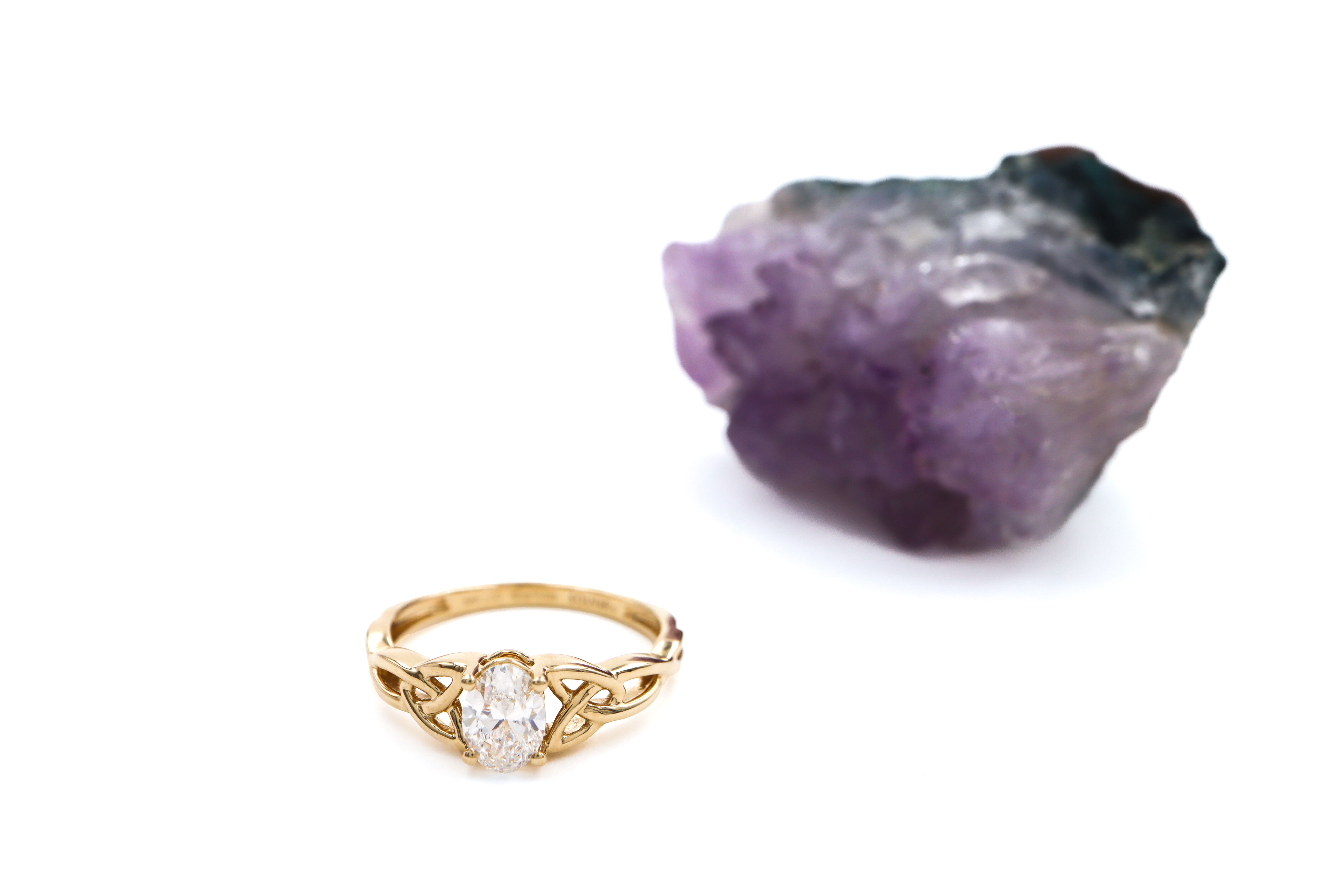 Striking 14K Yellow Gold Trinity Knot Ring With a Polished Finish For Women