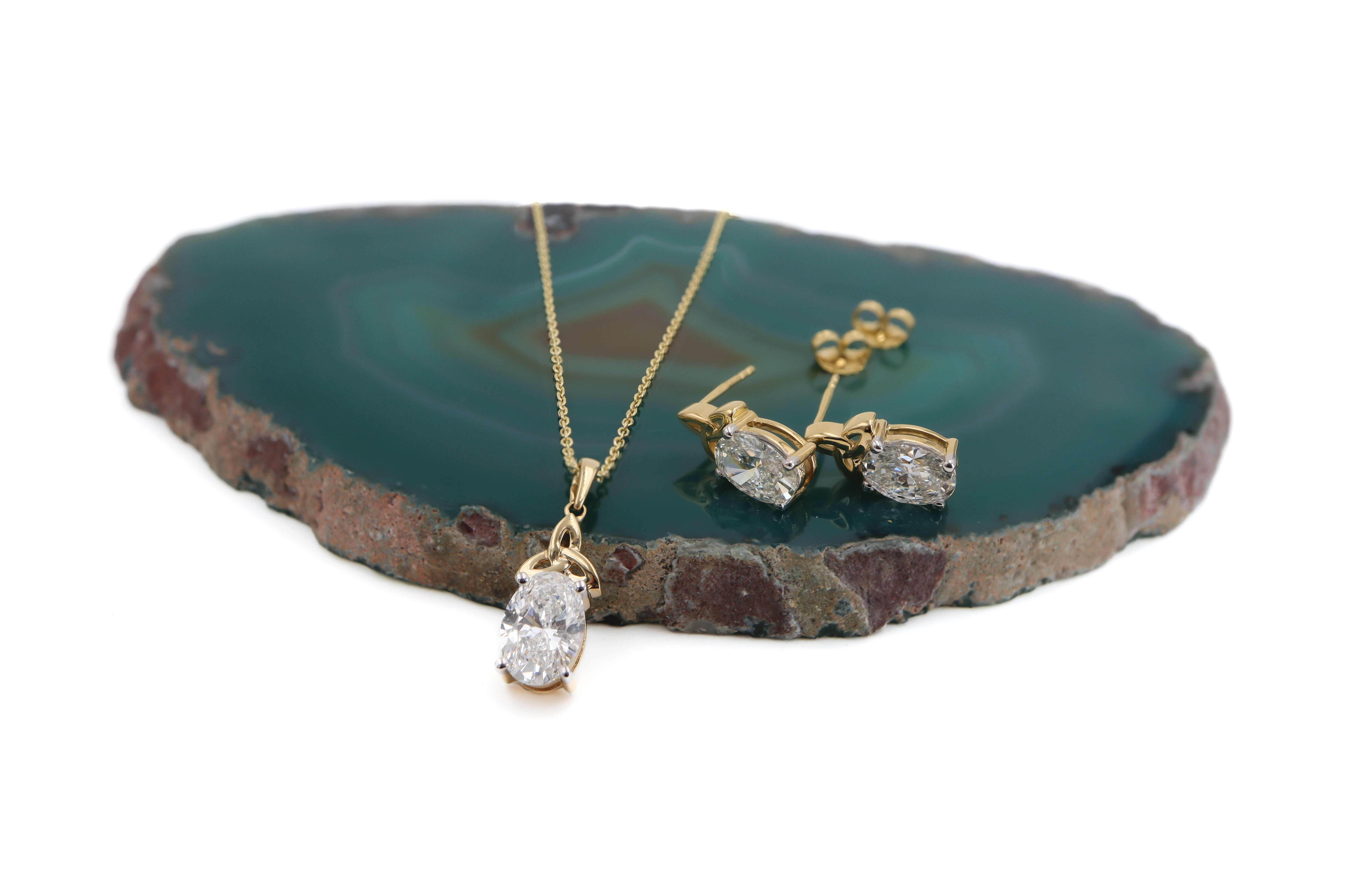 Authentic Yellow Gold Trinity Knot & Celtic Knot Earrings For Women