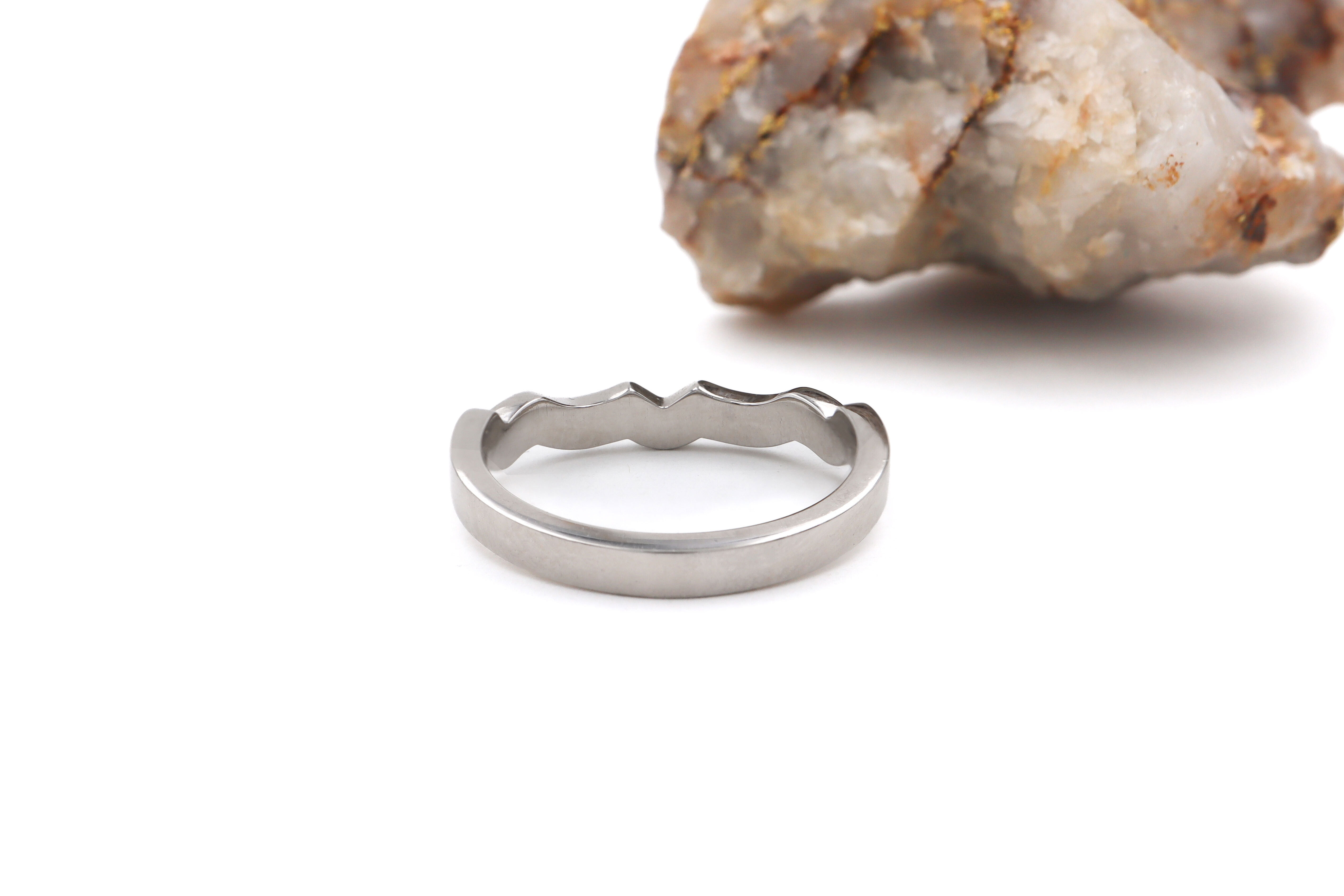 Diamond Wedding Band to Fit Claddagh Engagement Ring Sku 22377 back
