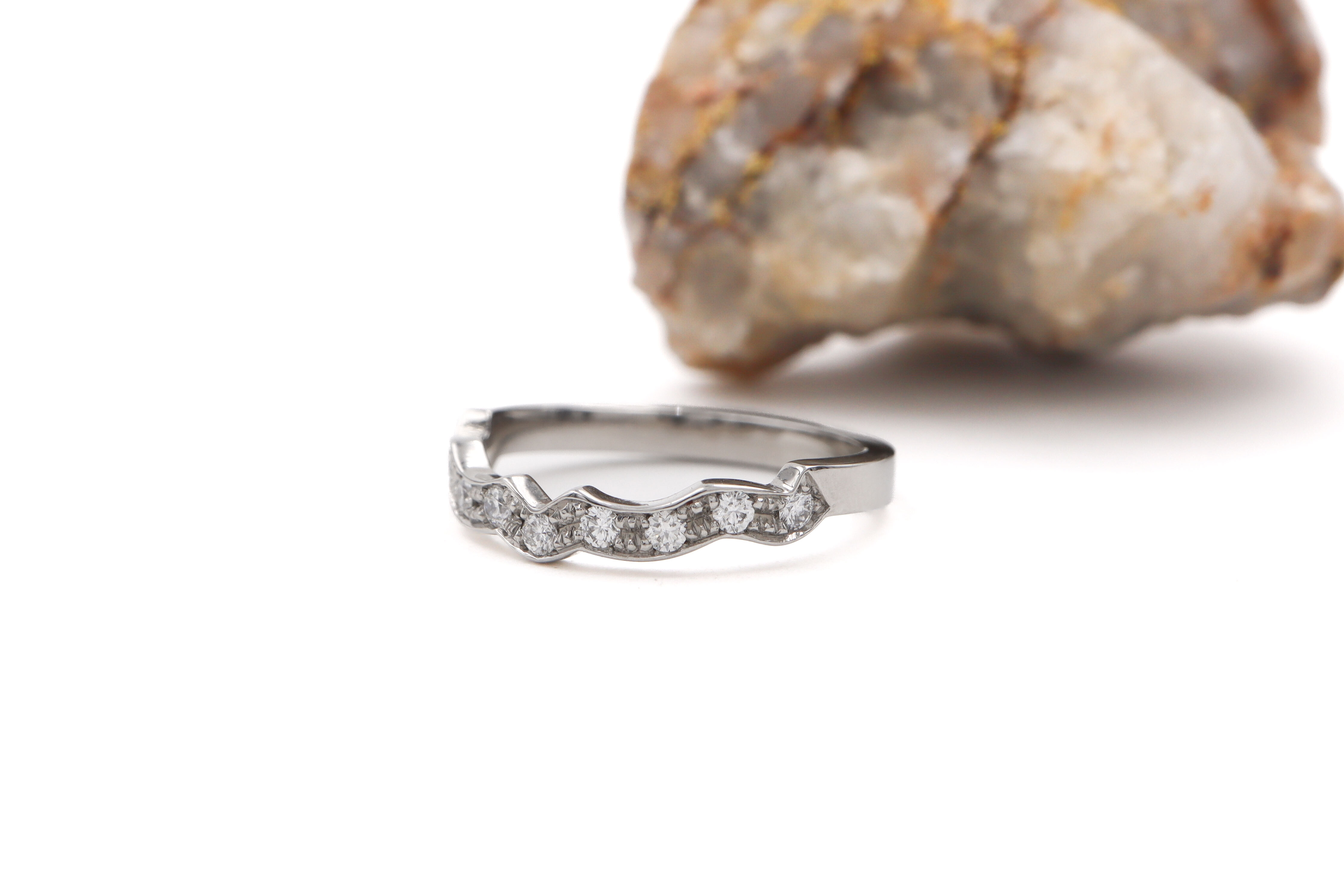 Diamond Wedding Band to Fit Claddagh Engagement Ring Sku 22377 side