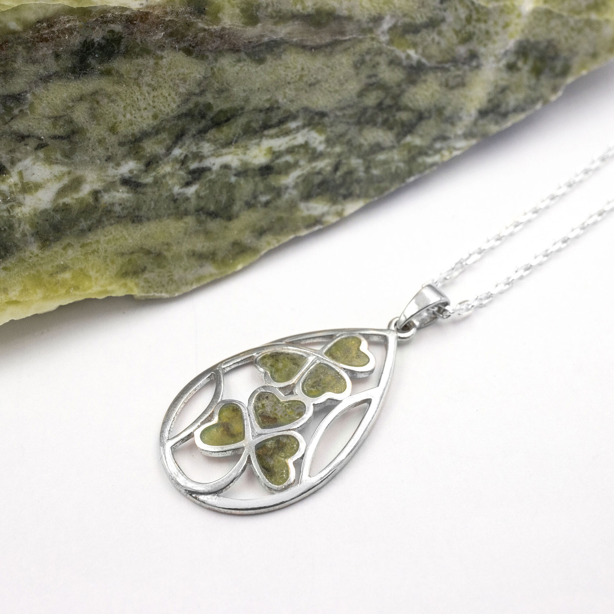 Womens Sterling Silver Shamrock Gift Set