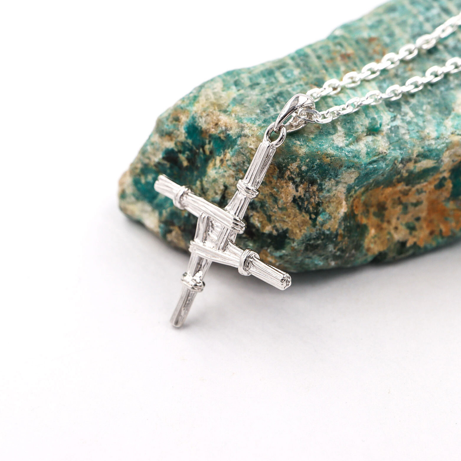 Sterling Silver Connemara Marble St Brigids Cross… | My Irish Jeweler